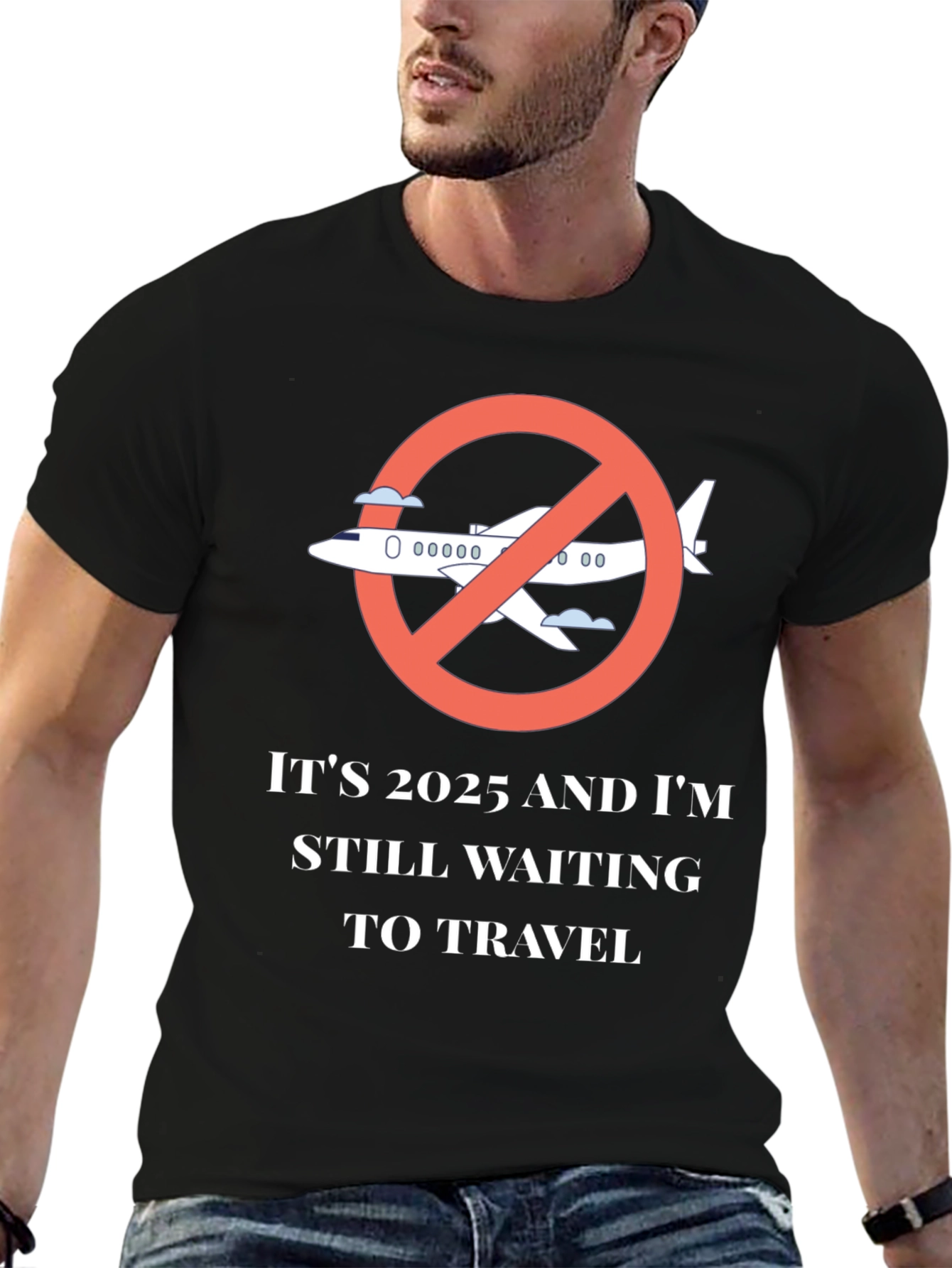 Black Travel Ban T-Shirt - 2025 Waiting to Travel view 6