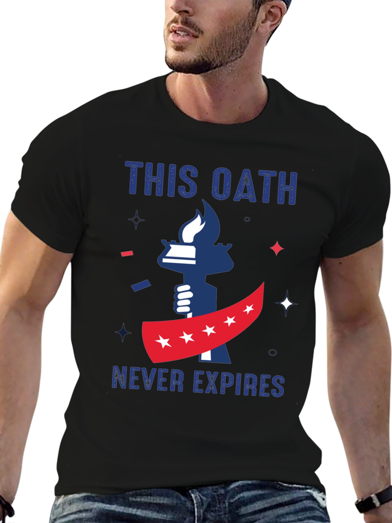 Black This Oath Never Expires Patriotic T-Shirt view 6