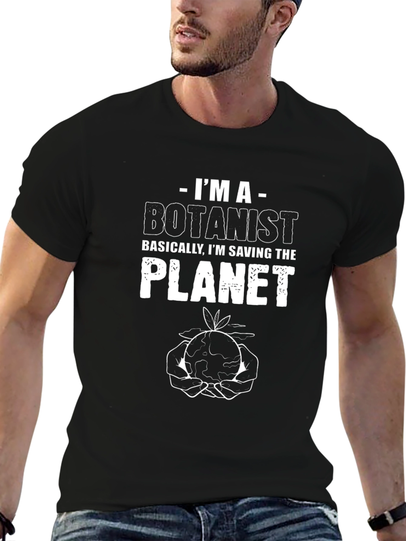 Black Botanist Saving the Planet T-Shirt - Black view 6
