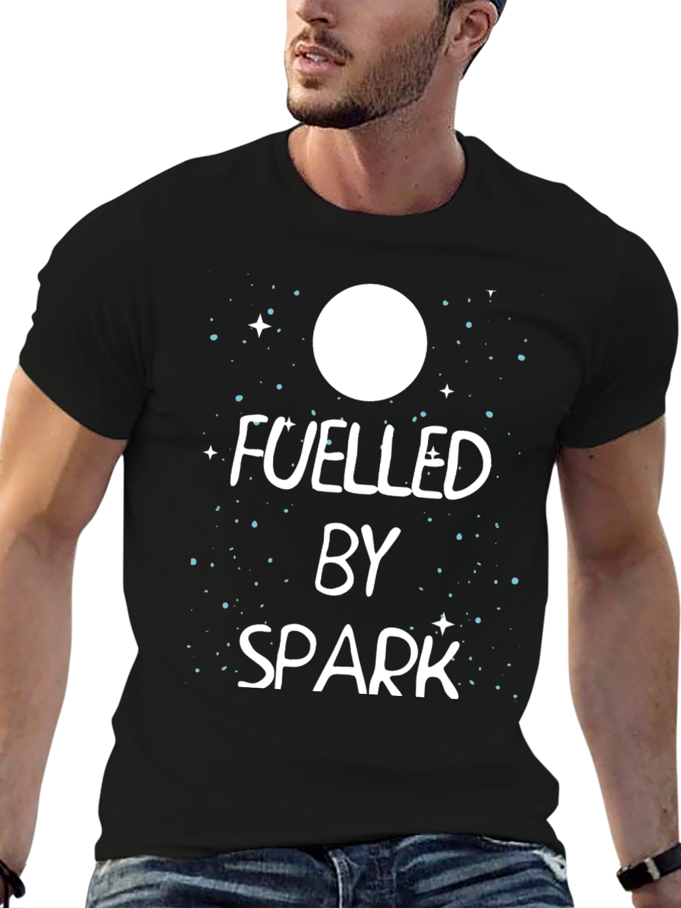 Black Fuelled by Spark Graphic T-Shirt - Men's Black Tee view 6
