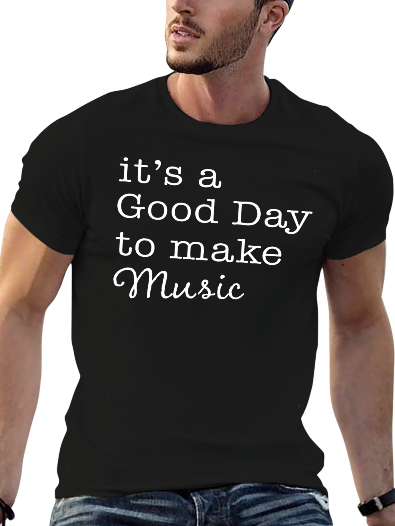 Black It's a Good Day to Make Music - Graphic Tee view 6