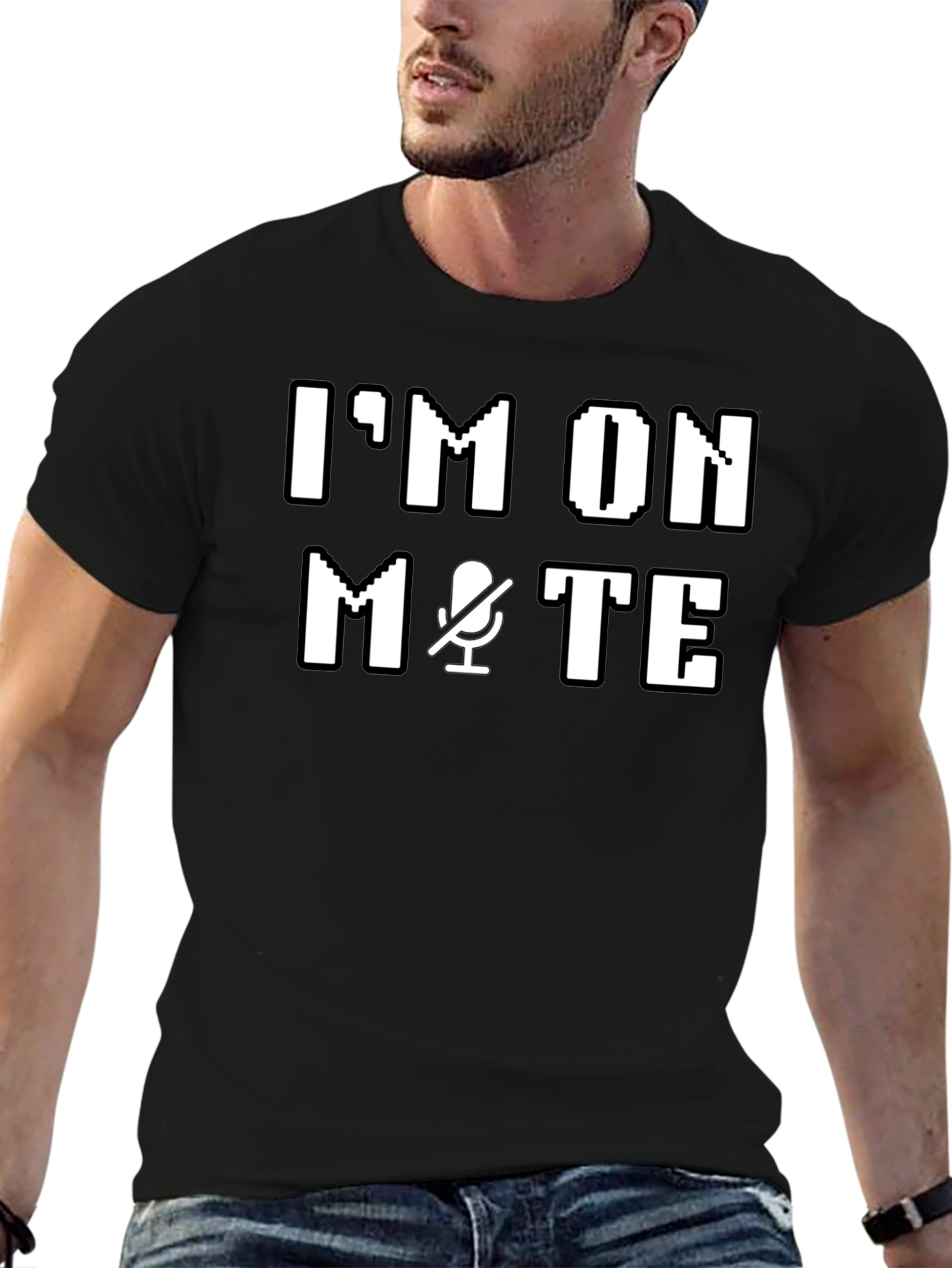 Black I'm On Mute T-Shirt - Funny Tech Humor Tee view 6