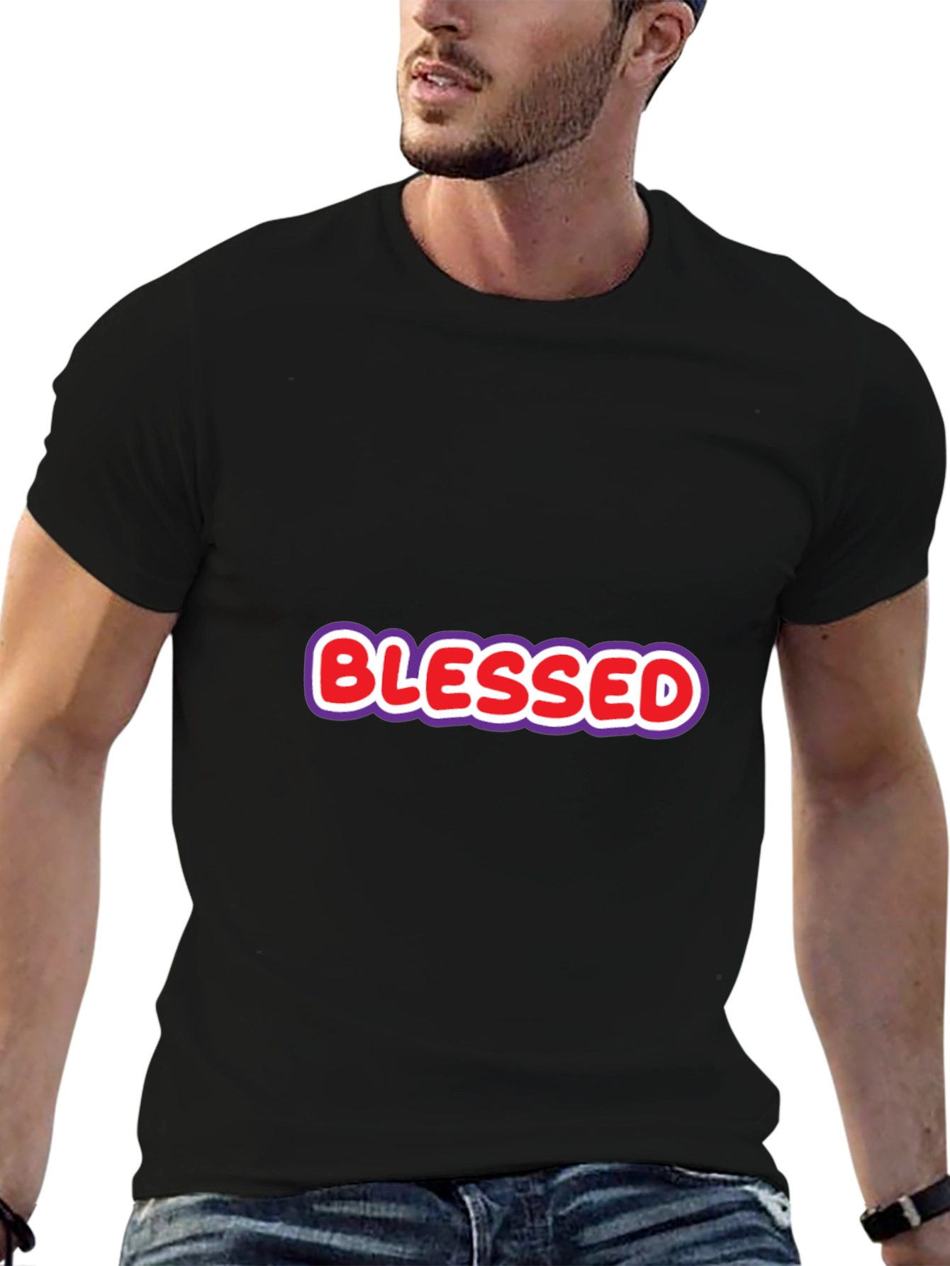 Black Blessed Graphic T-Shirt - Casual Style view 6