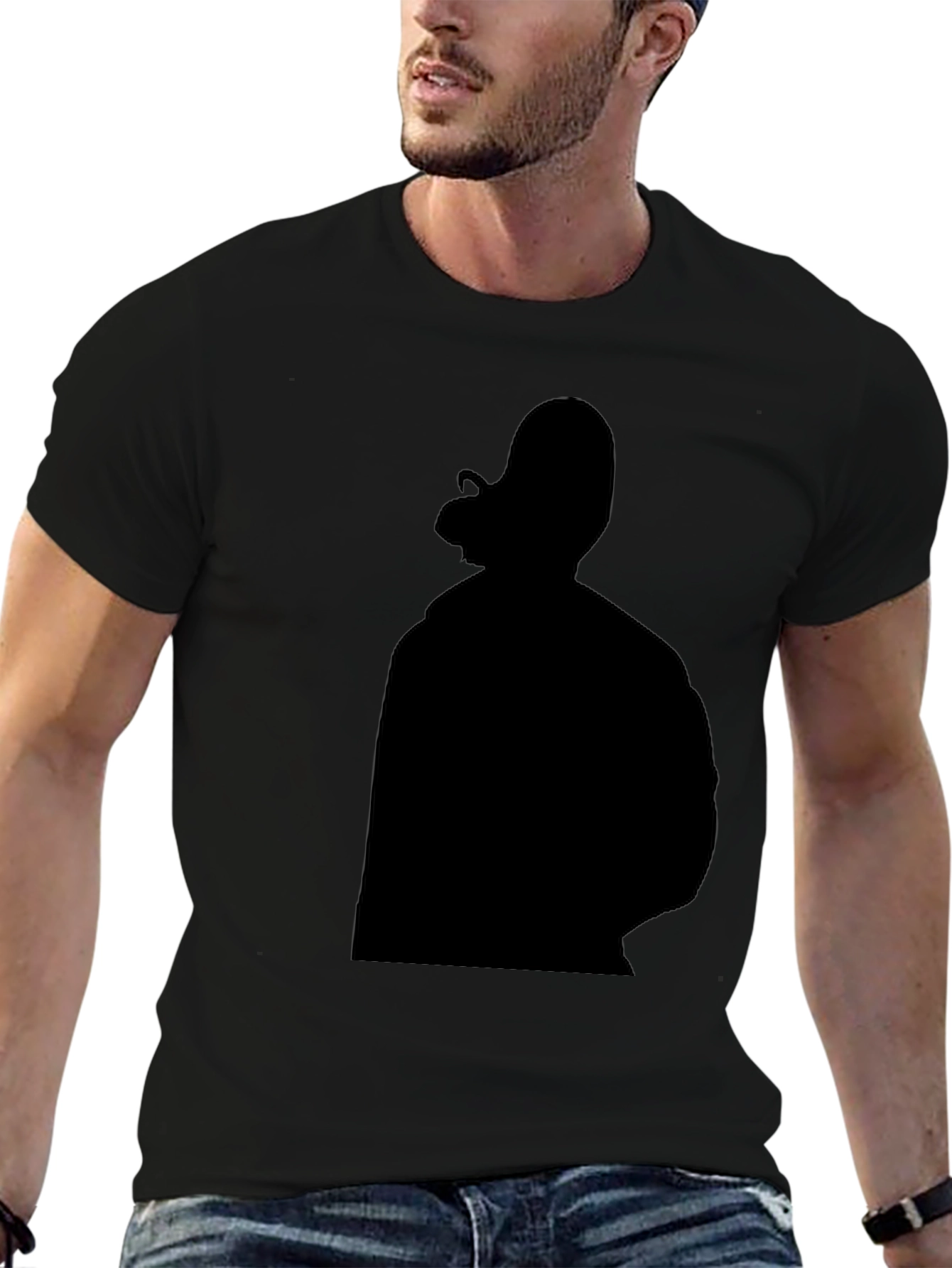 Black Black Graphic Tee - Silhouette Design view 6