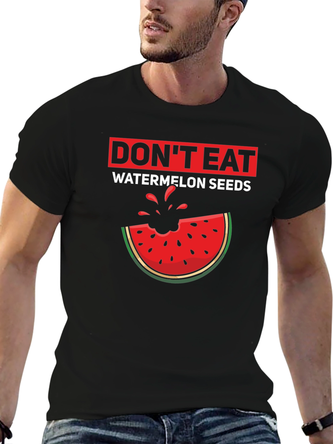 Black Don't Eat Watermelon Seeds Graphic T-Shirt view 6