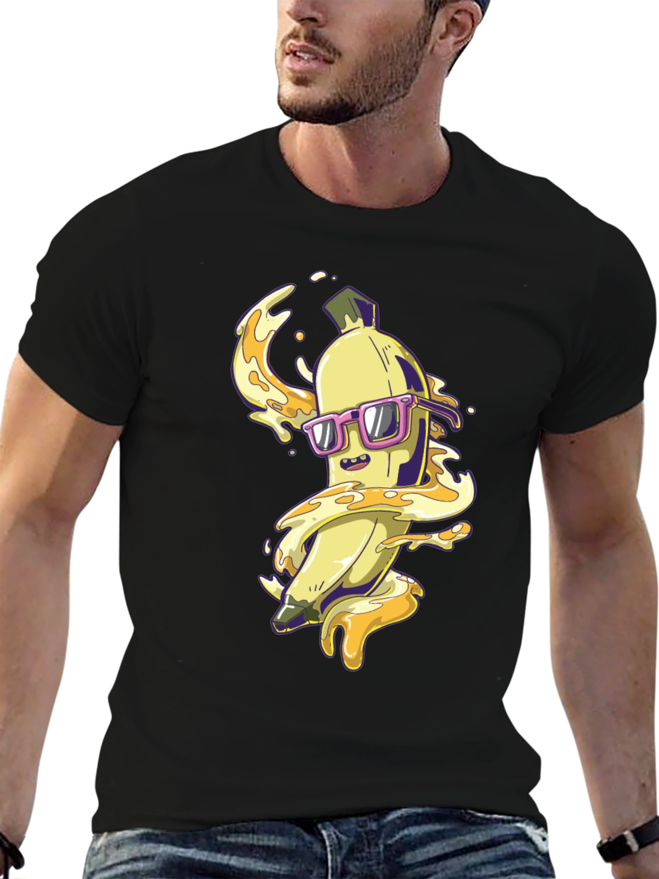 Black Cool Banana Graphic T-Shirt view 6