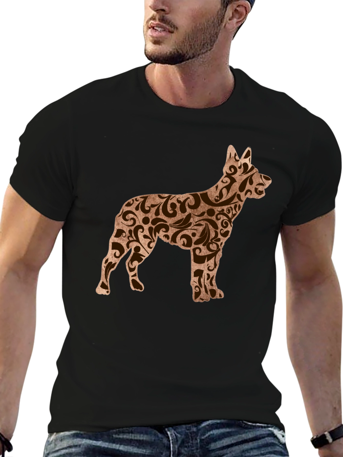 Black Dog Breed Art T-Shirt - Stylish Canine Design view 6