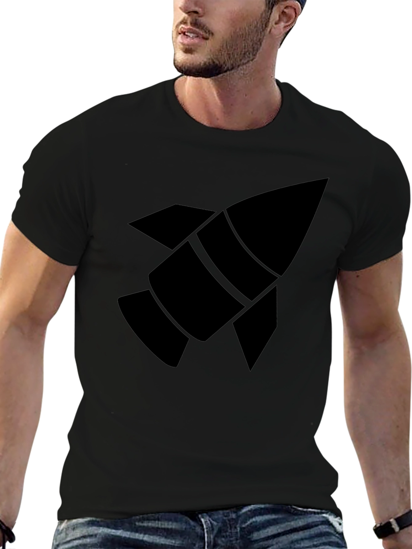 Black Rocket Graphic Black T-Shirt view 6