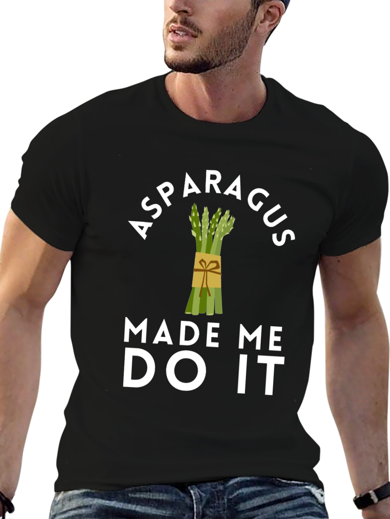 Black Asparagus Made Me Do It T-Shirt view 6