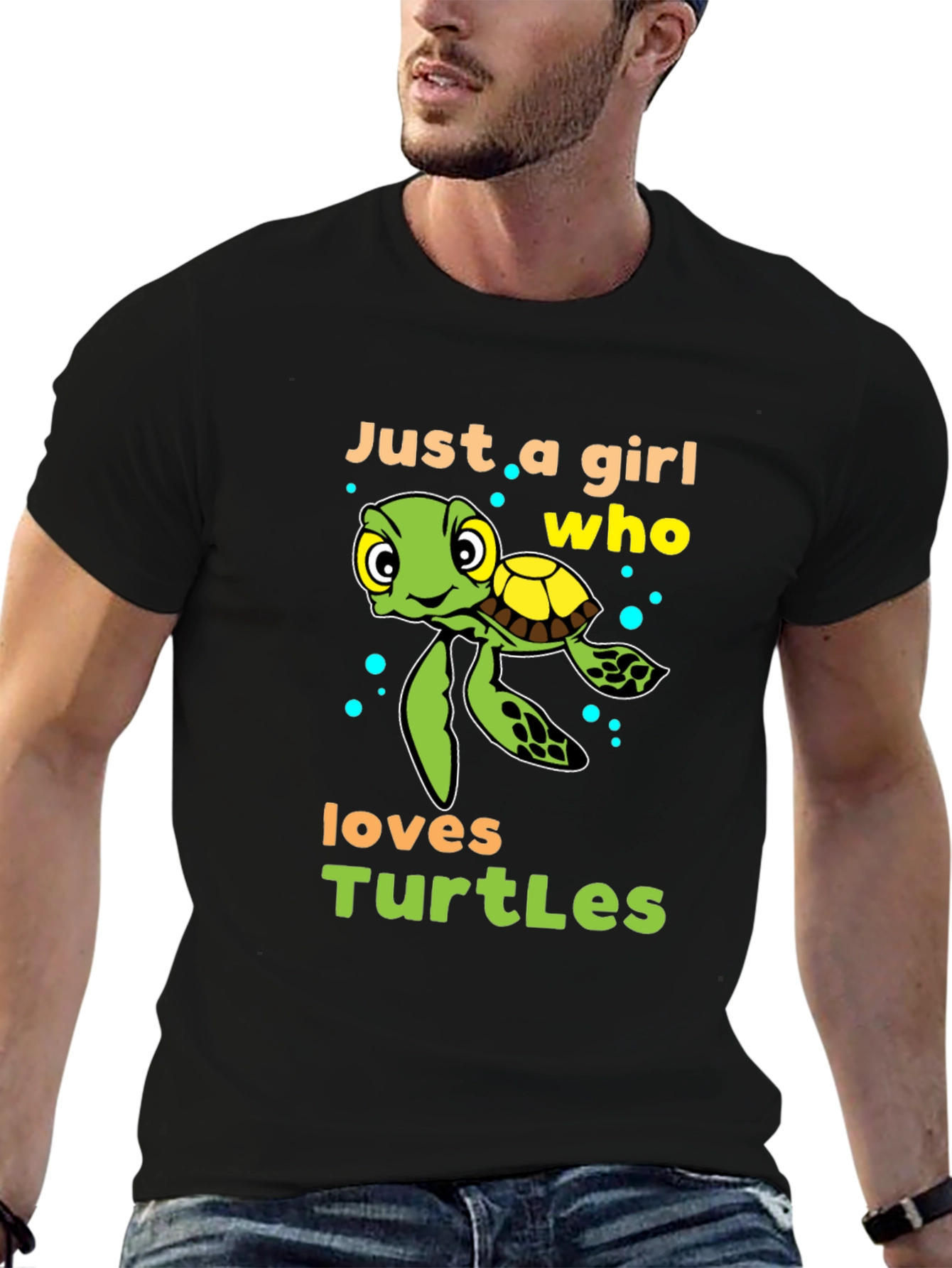 Black Girl Who Loves Turtles T-Shirt - Cute Sea Turtle Design view 6