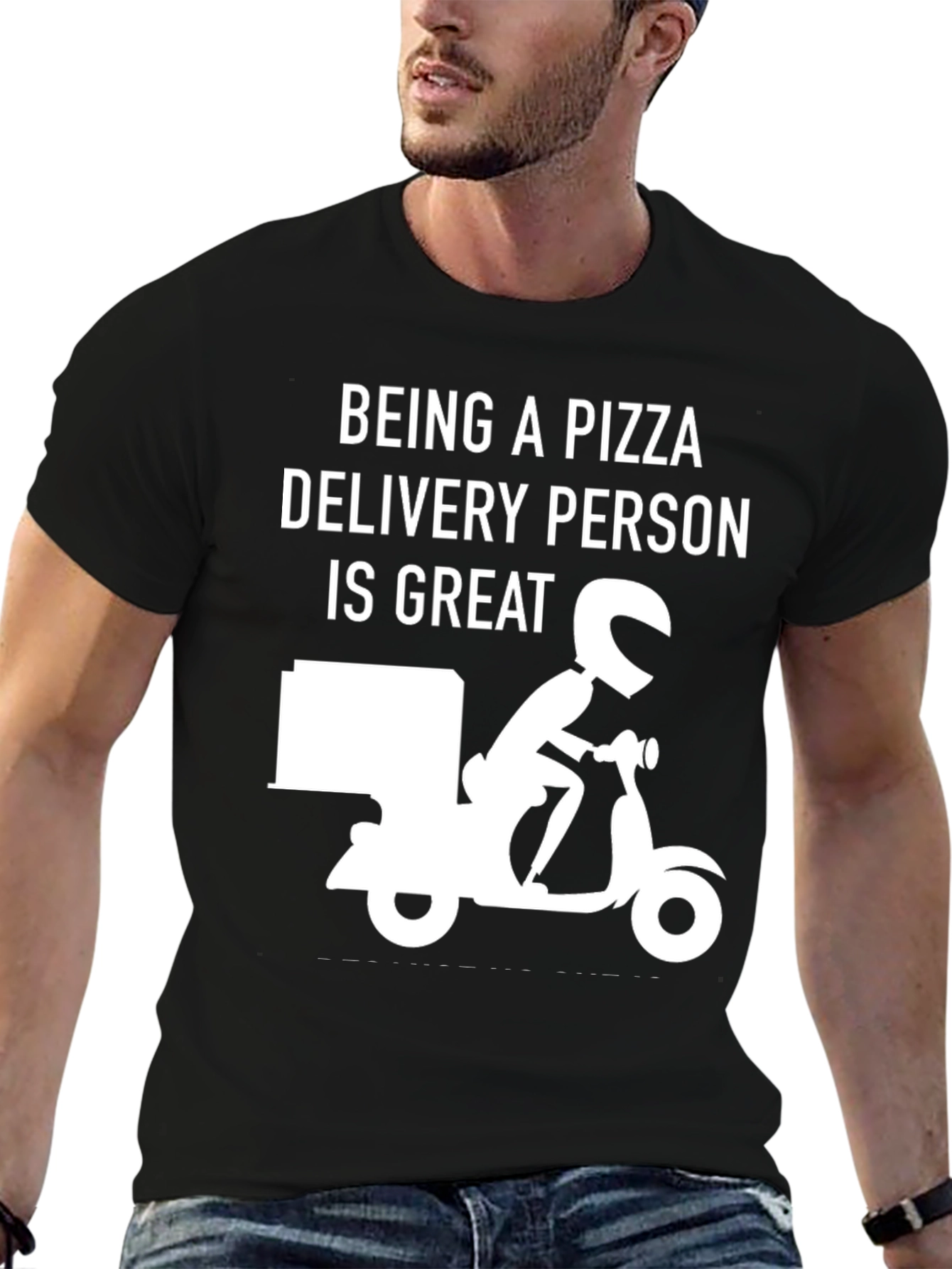 Black Pizza Delivery Person T-Shirt - Great Gift! view 6