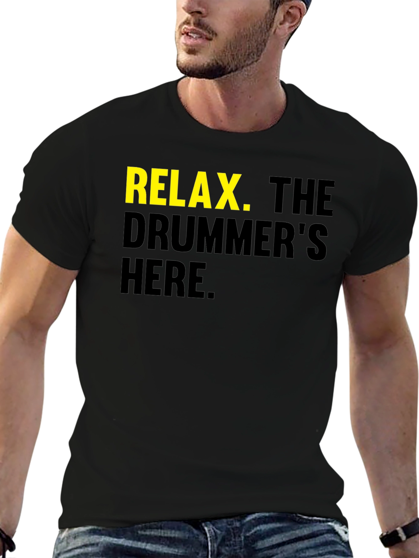 Black Relax The Drummer's Here - Graphic Tee view 6