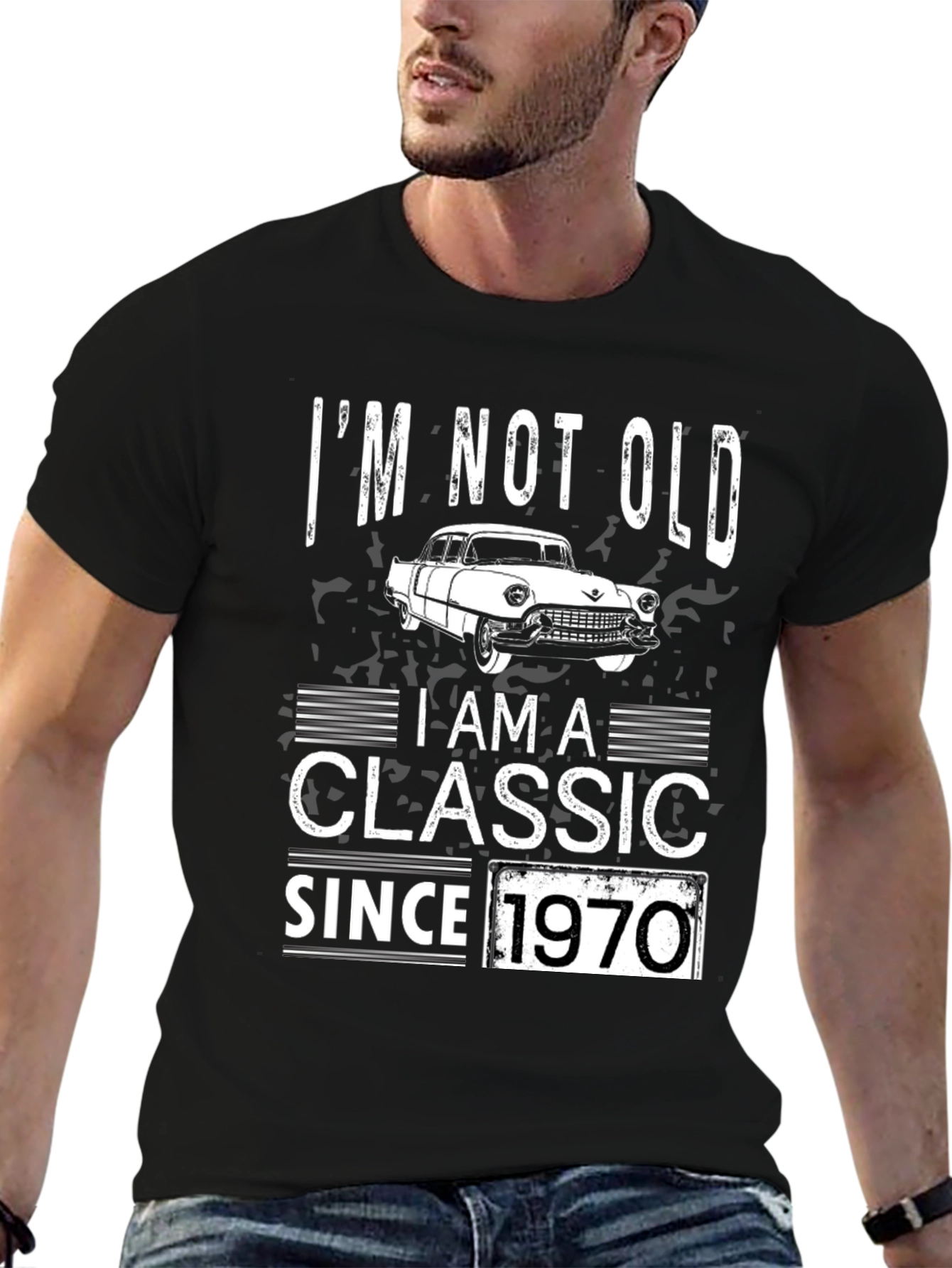 Black I'm Not Old, I'm A Classic Since 1970 Men's T-Shirt view 6