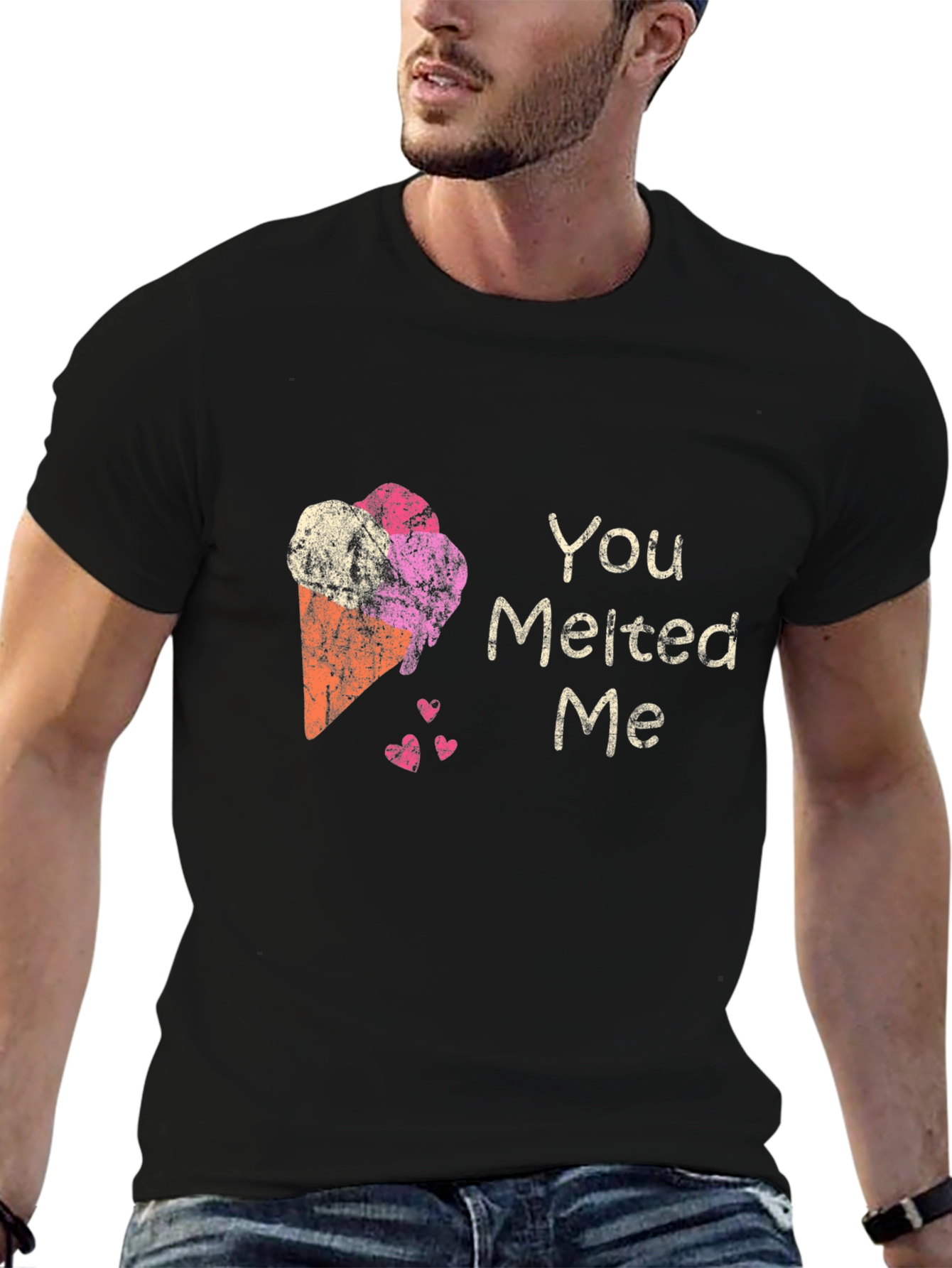 Black You Melted Me Ice Cream Graphic Tee view 6