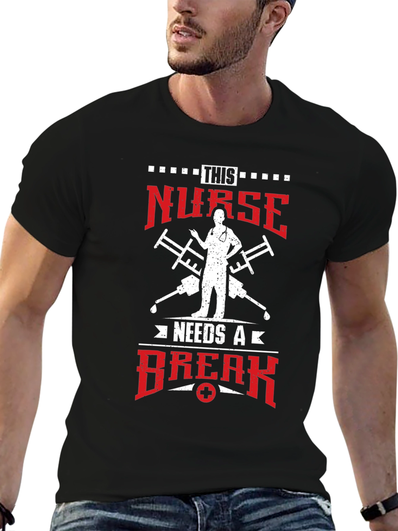 Black Nurse Needs a Break Graphic Tee - Healthcare Hero Apparel view 6