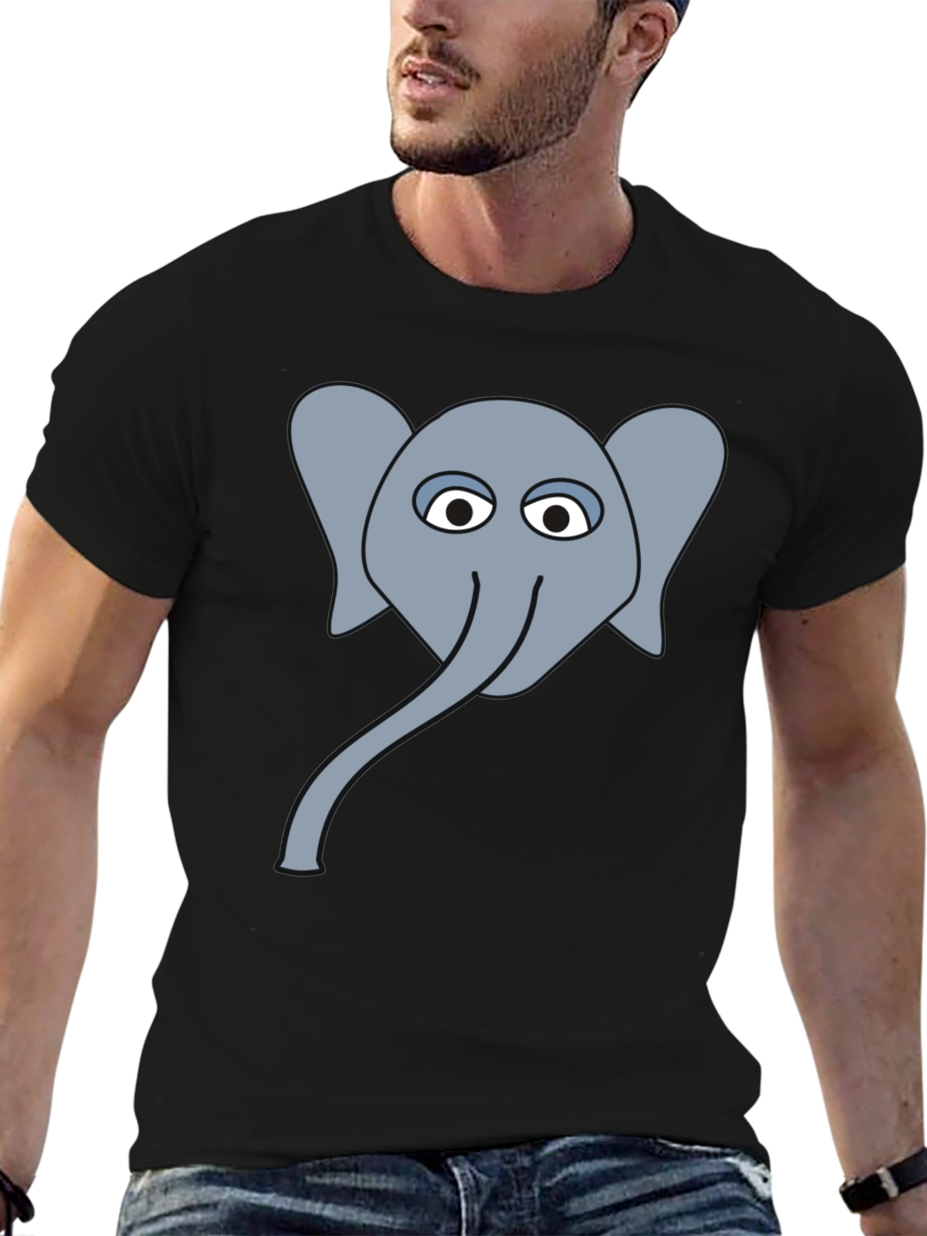 Black Elephant Graphic Tee - Men's Black T-Shirt view 6