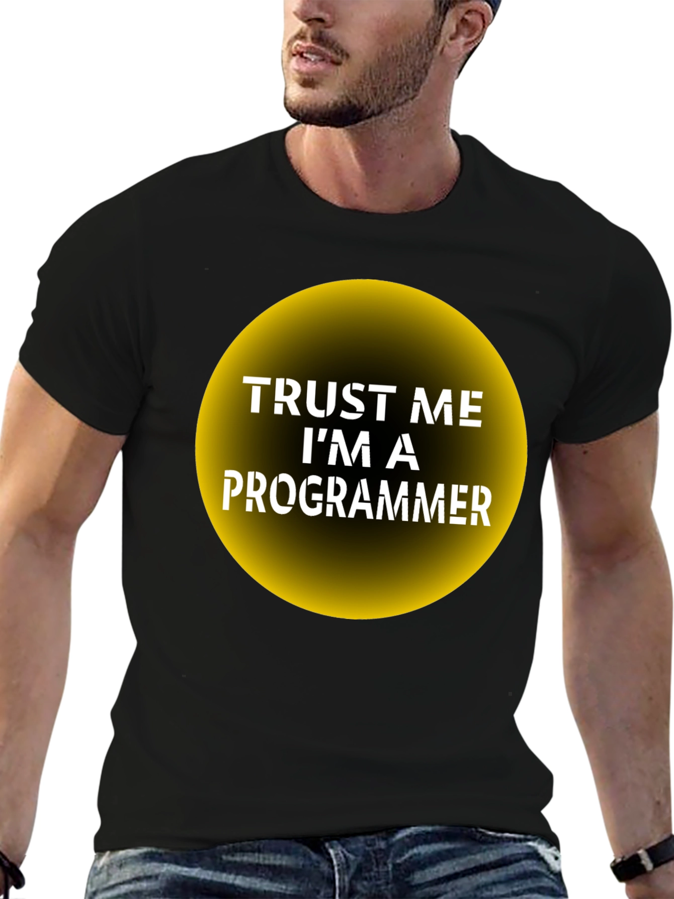 Black Trust Me I'm a Programmer T-Shirt view 6