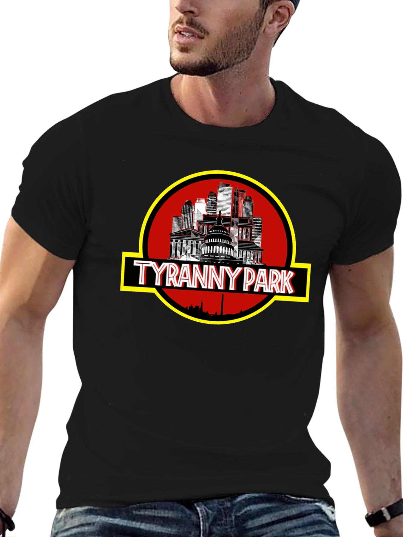 Black Tyranny Park Graphic T-Shirt - Political Statement Tee view 6