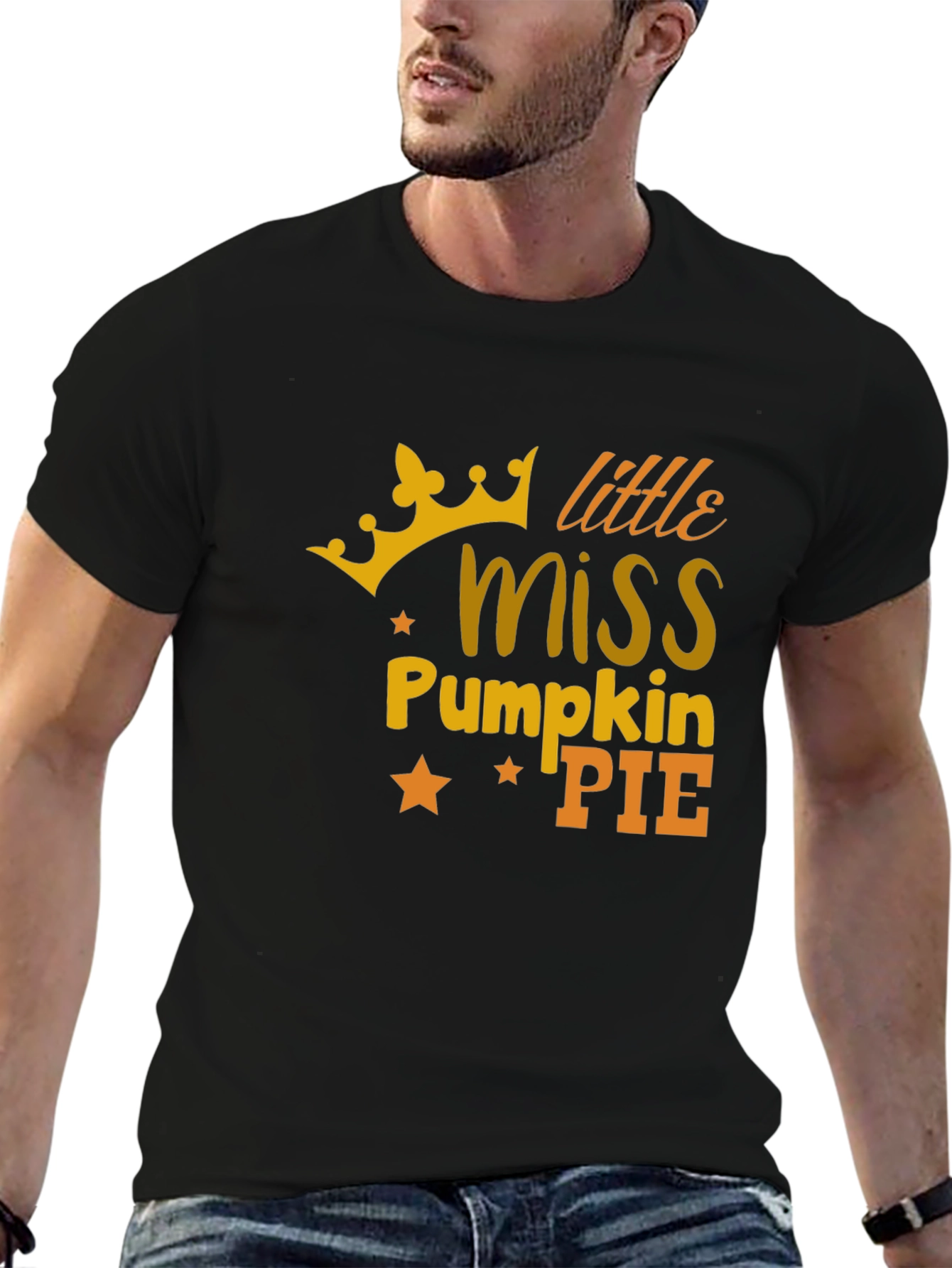 Black Little Miss Pumpkin Pie T-Shirt - Fall Theme view 6