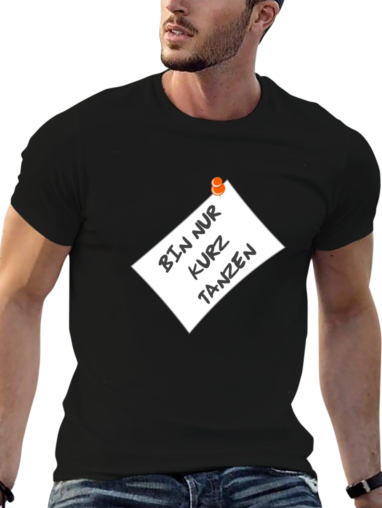 Black Bin Nur Kurz Tanzen Black T-Shirt view 6