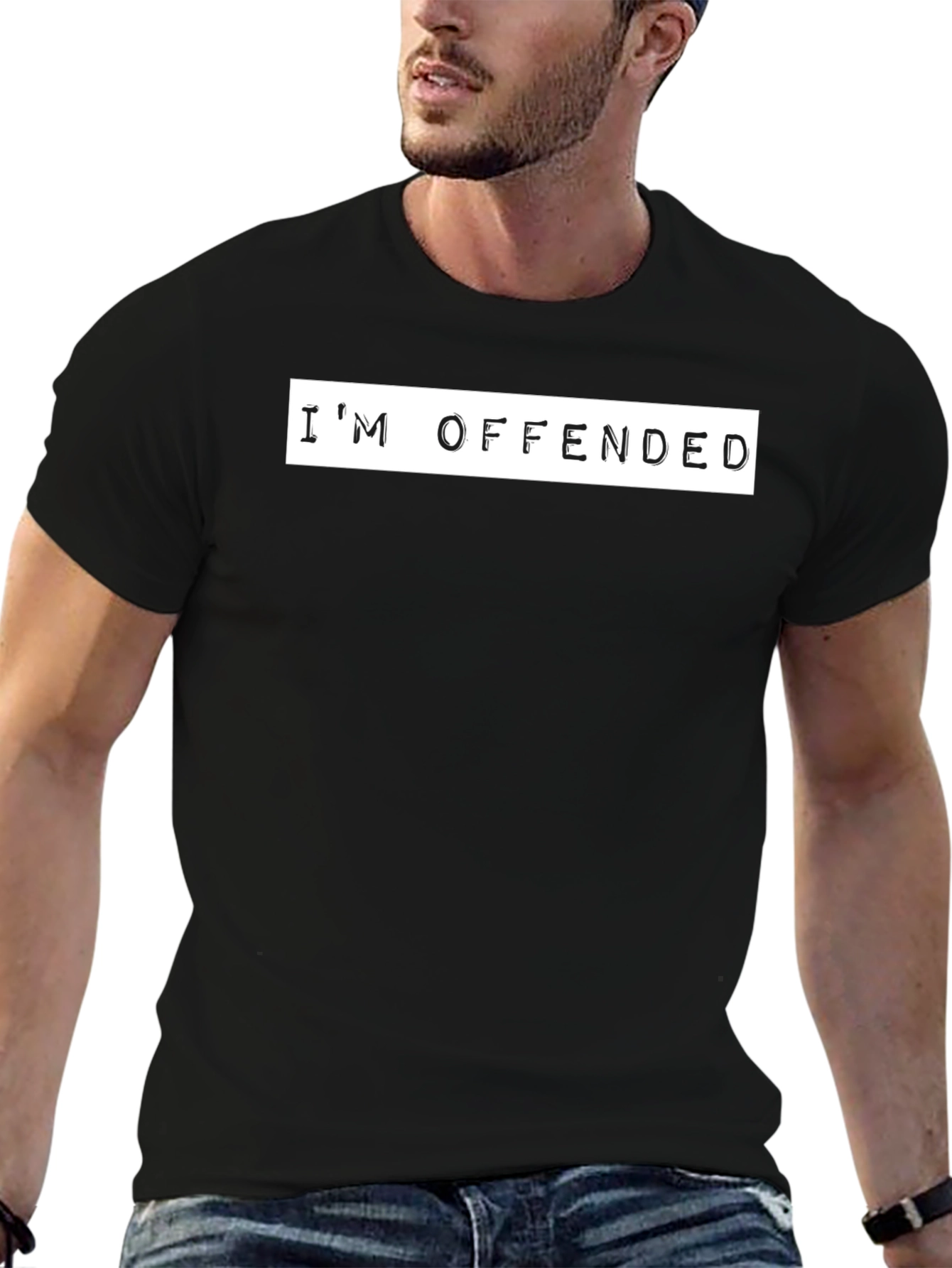 Black I'm Offended Graphic Tee - Men's Black T-Shirt view 6