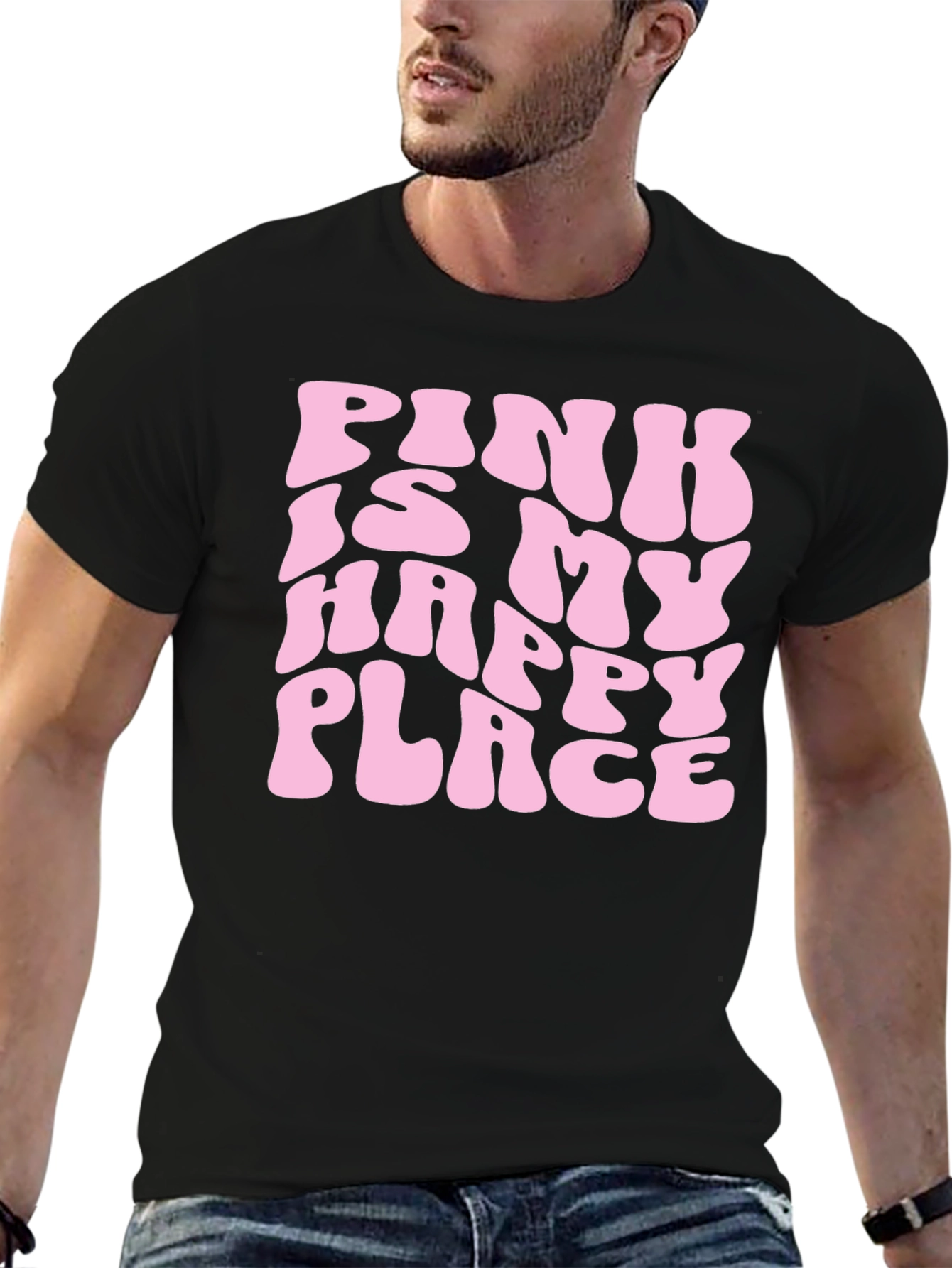 Black Pink is My Happy Place Graphic Tee - Soft & Comfy! view 6