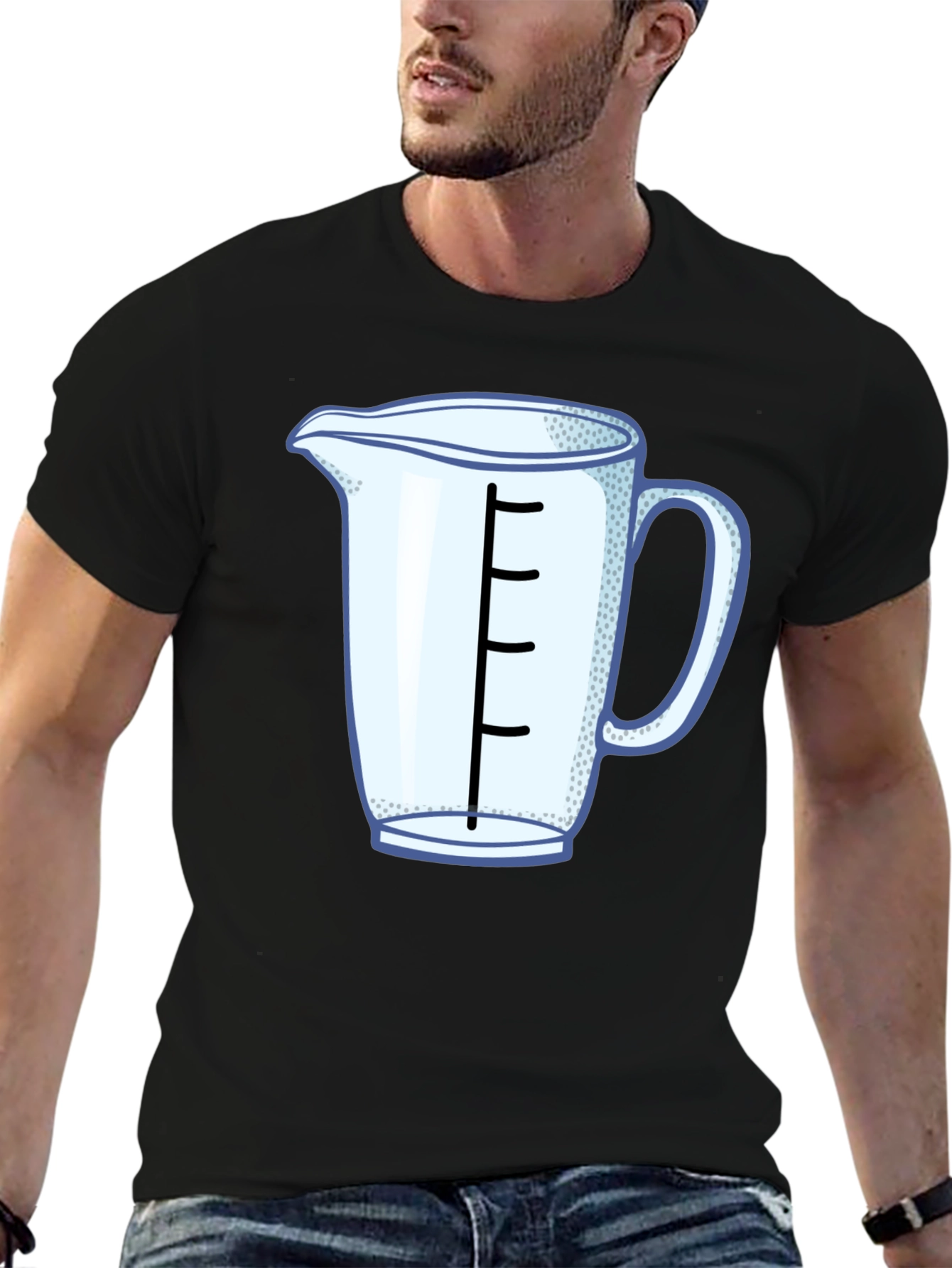 Black Measuring Cup Graphic T-Shirt view 6