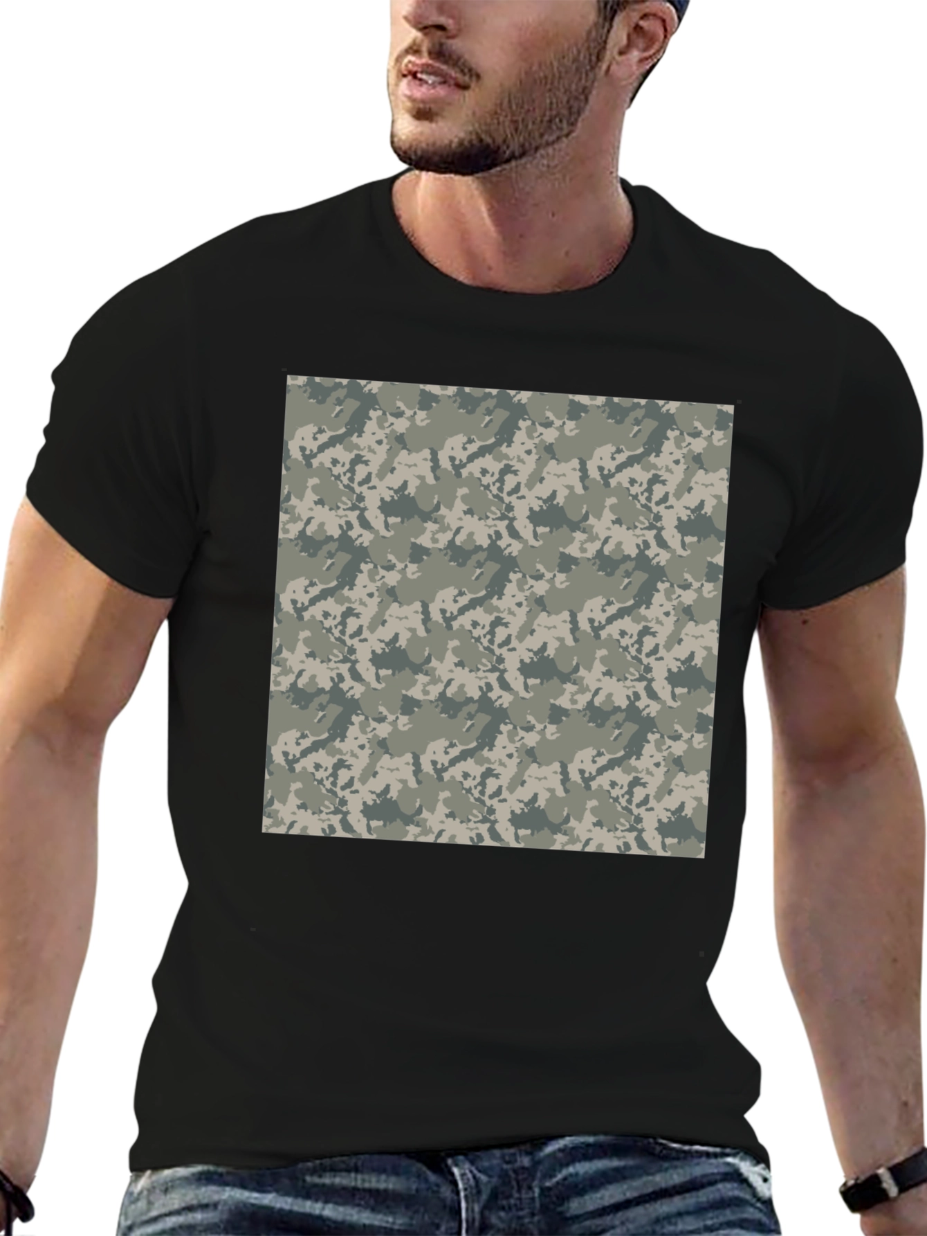 Black Camo Pattern T-Shirt view 6