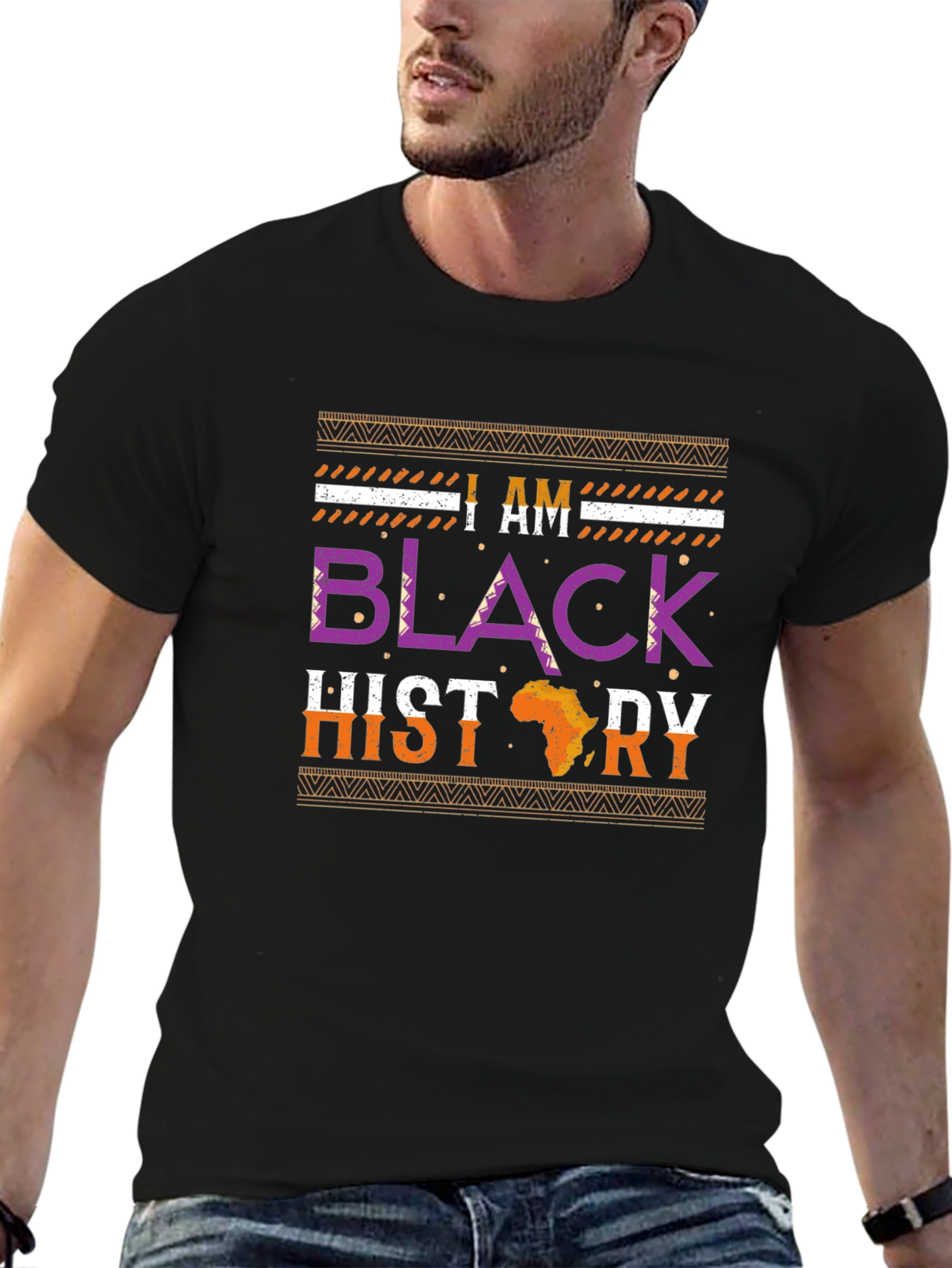 Black I Am Black History T-Shirt view 6