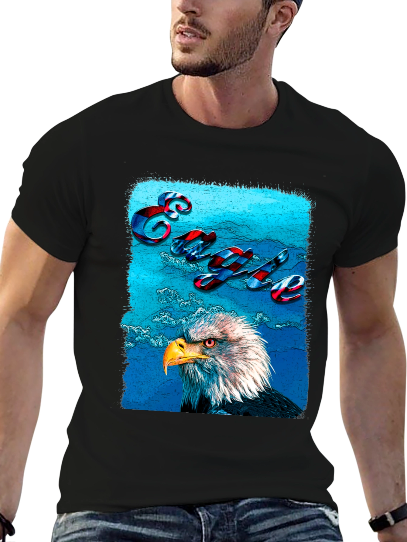 Black Eagle Graphic T-Shirt - Patriotic USA Style view 6