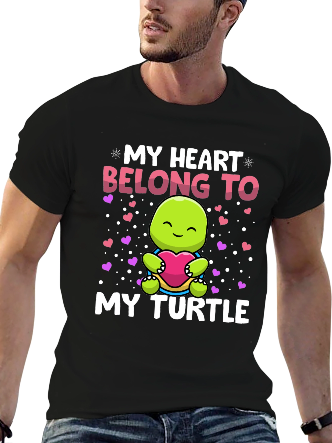 Black My Heart Belongs To My Turtle T-Shirt view 6