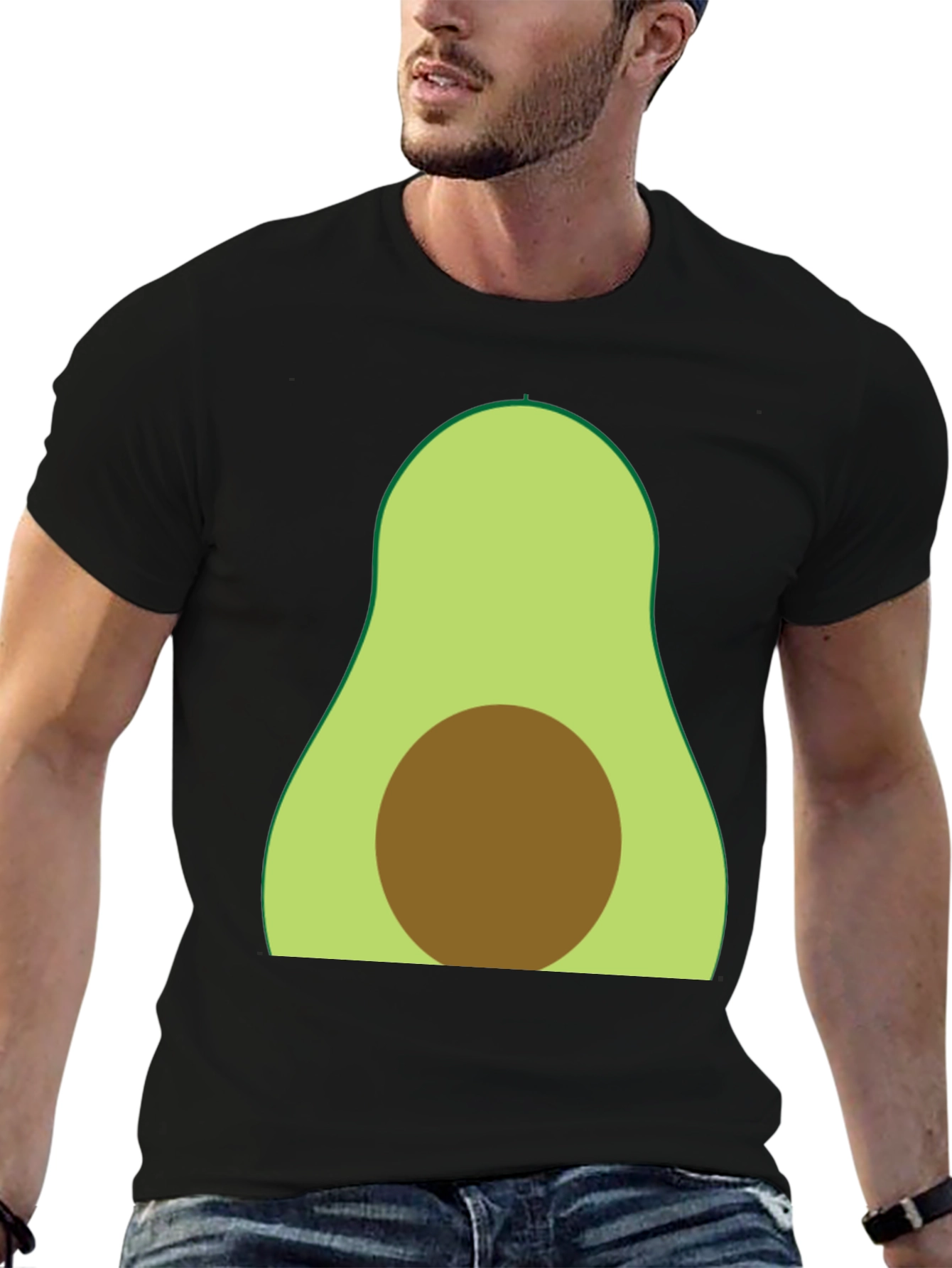 Black Avocado Graphic Tee - Soft Cotton Blend view 6