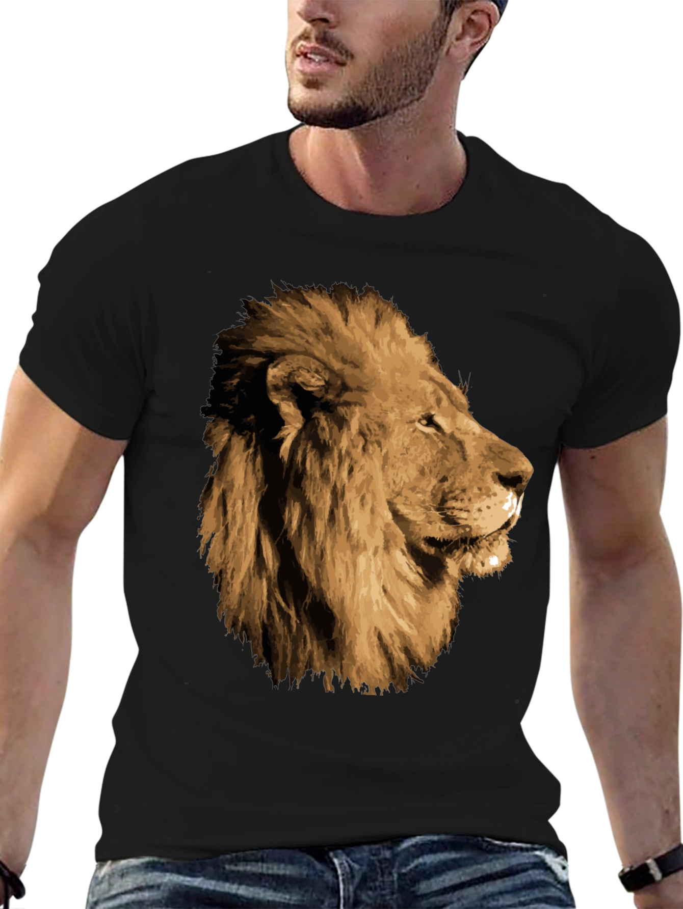 Black Lion Graphic T-Shirt - Black view 6