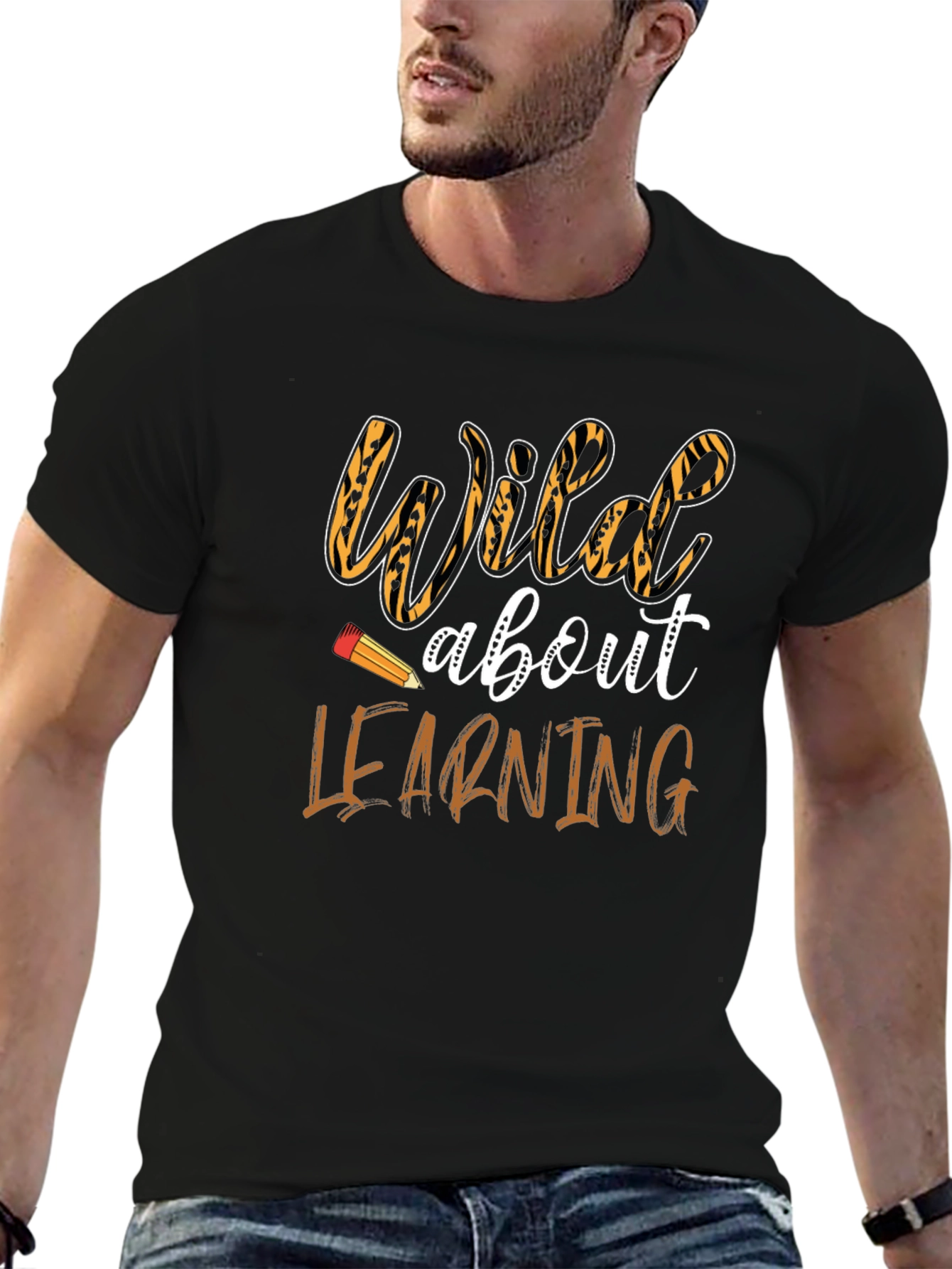 Black Wild About Learning T-Shirt - Black view 6