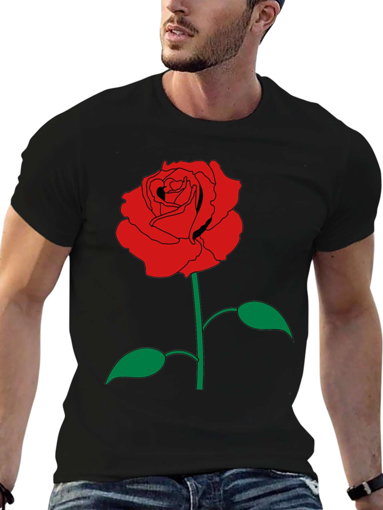 Black Rose Graphic Black T-Shirt view 6