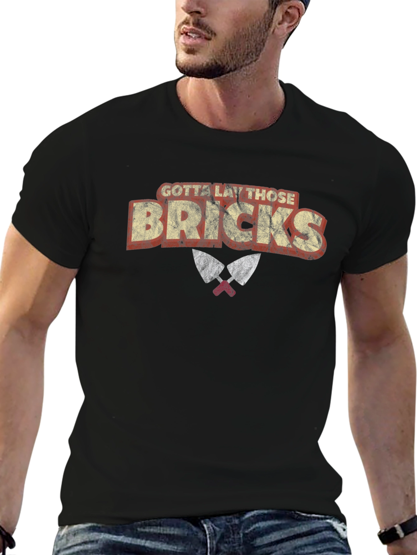 Black Gotta Lay Those Bricks Graphic T-Shirt view 6