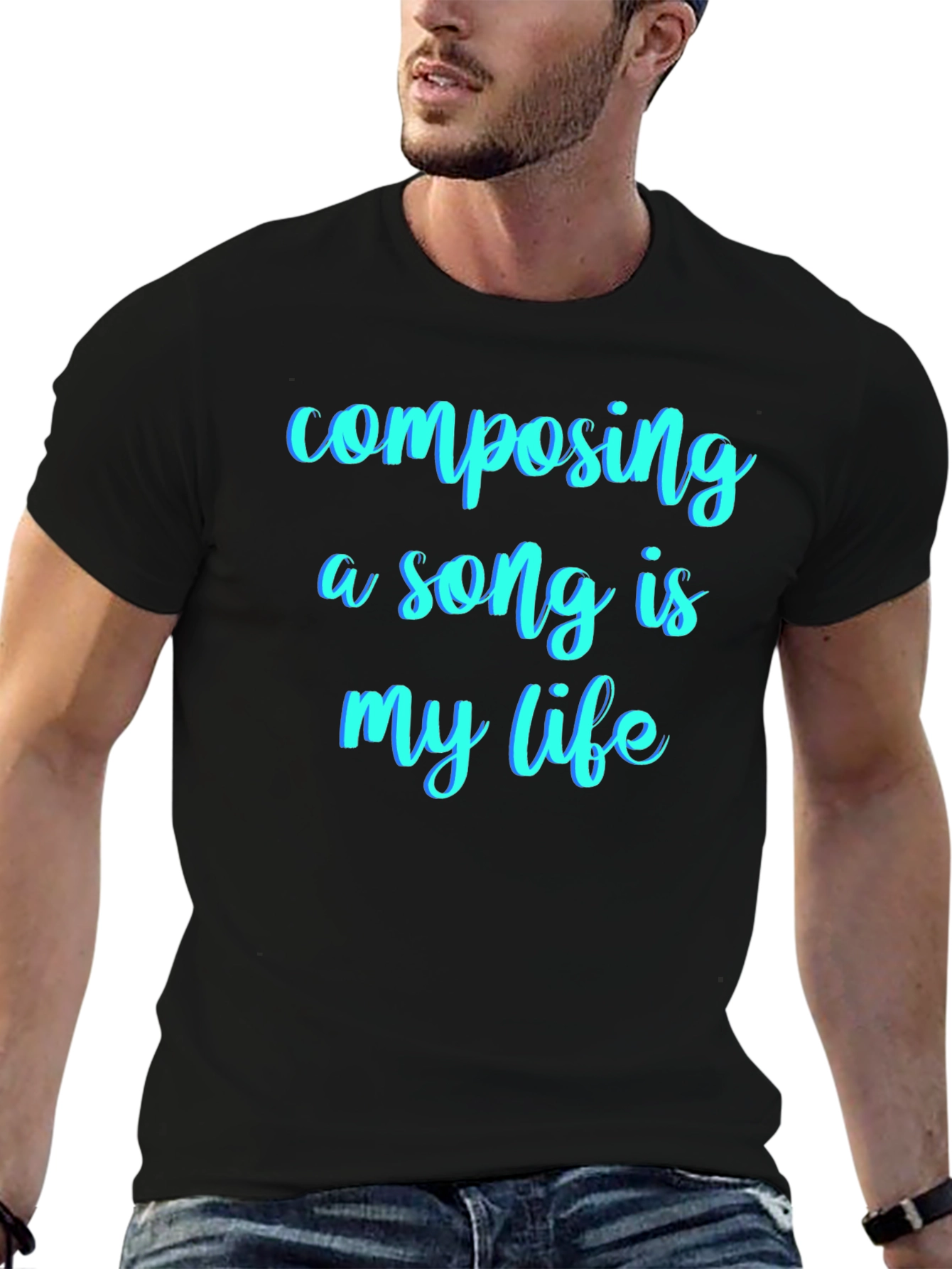 Black Composing a Song is My Life Graphic T-Shirt view 6