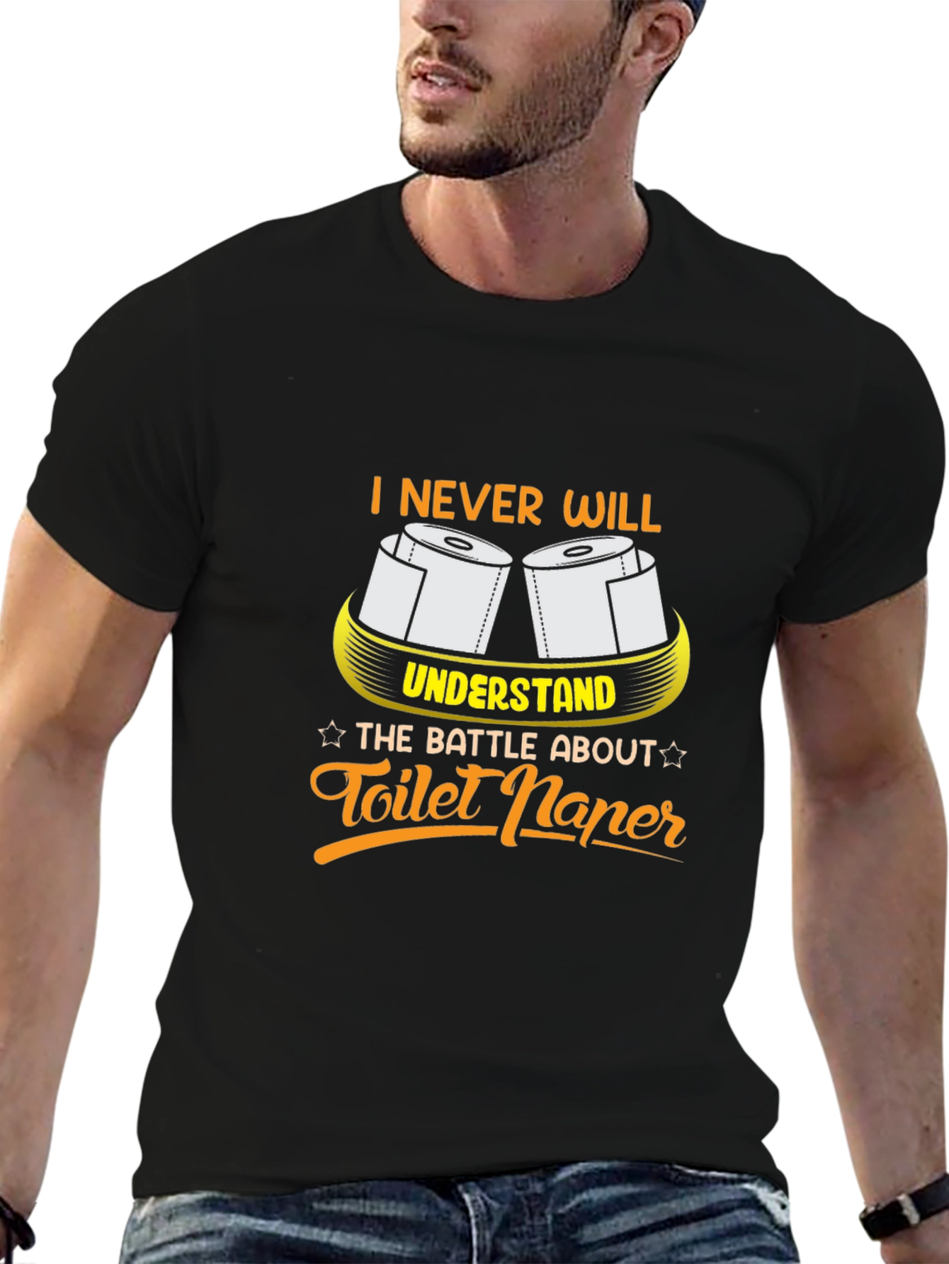 Black I Never Will Understand Toilet Paper T-Shirt view 6