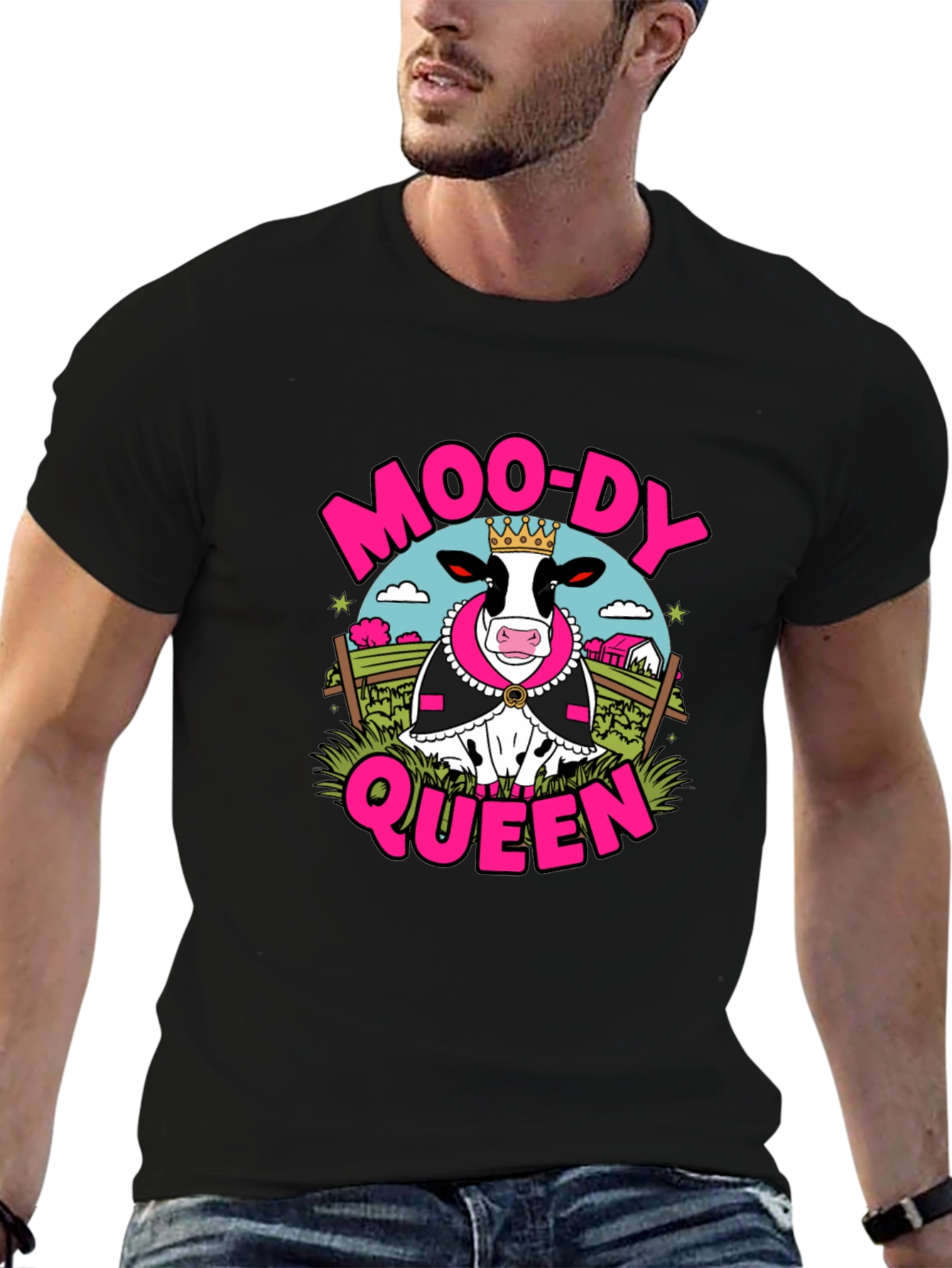 Black Moo-Dy Queen T-Shirt - Black Graphic Tee view 6