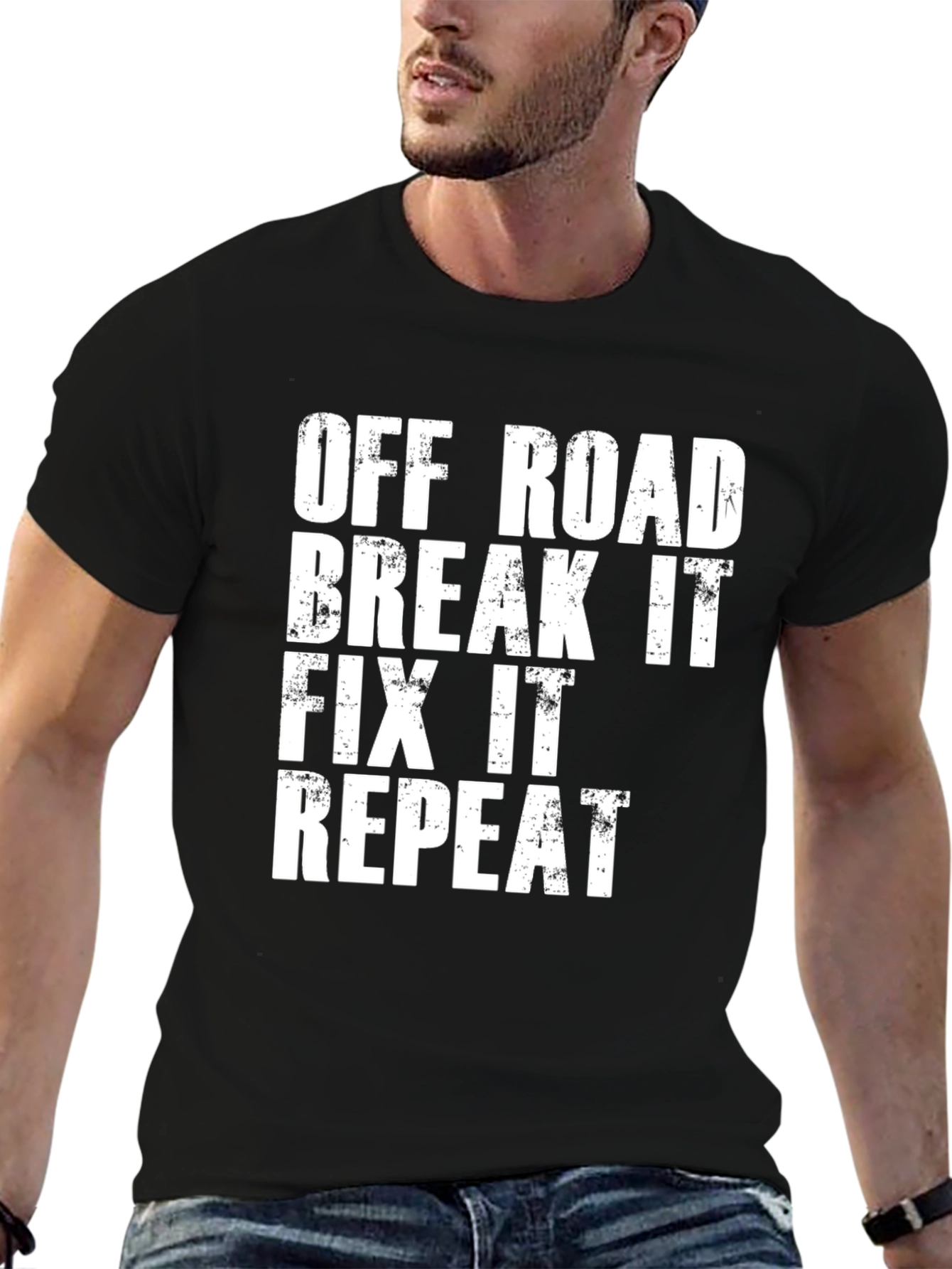 Black Off Road Break It Fix It Repeat Graphic T-Shirt view 6