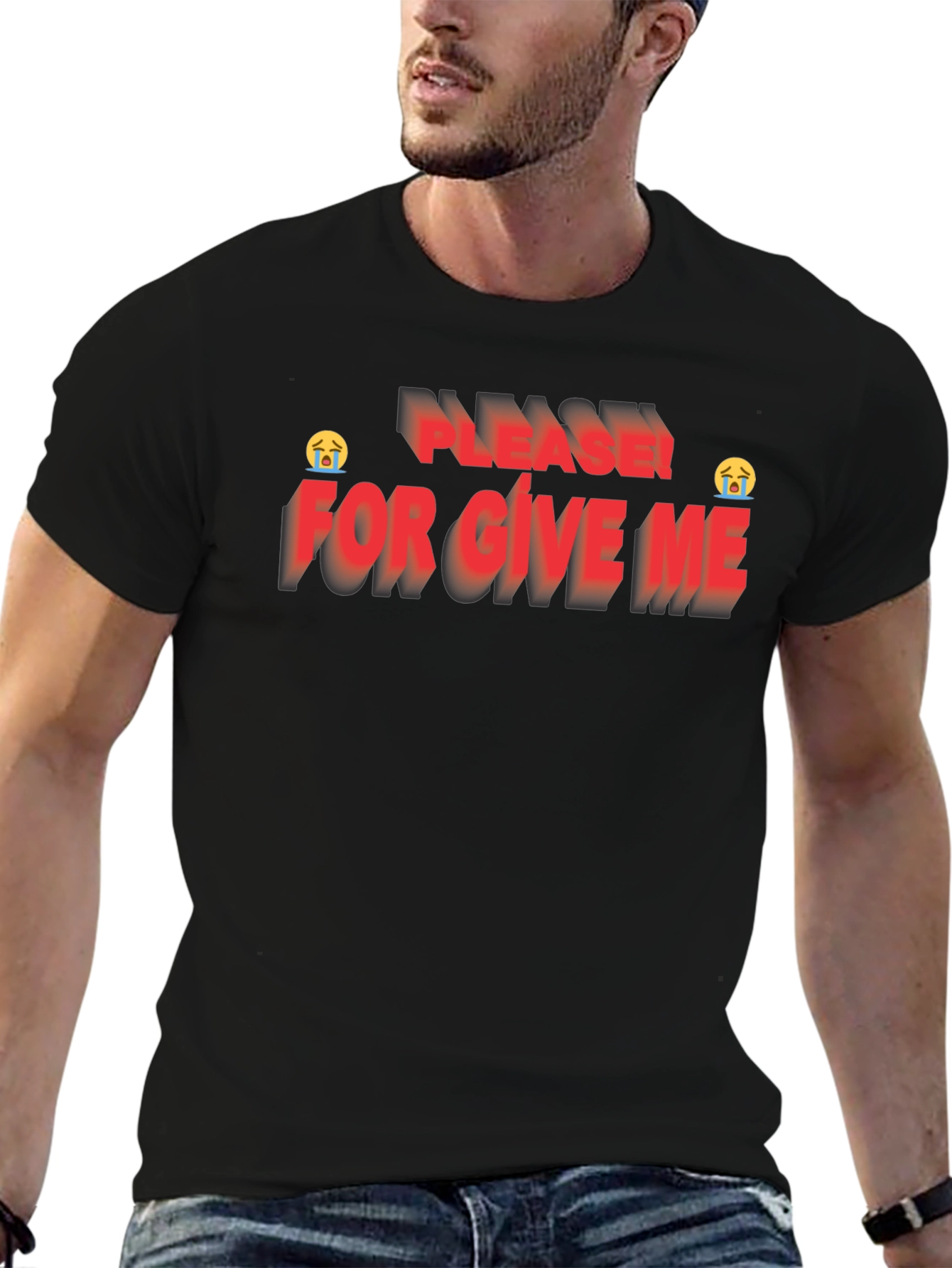 Black Please Forgive Me Graphic Tee - Trendy Apology Shirt view 6