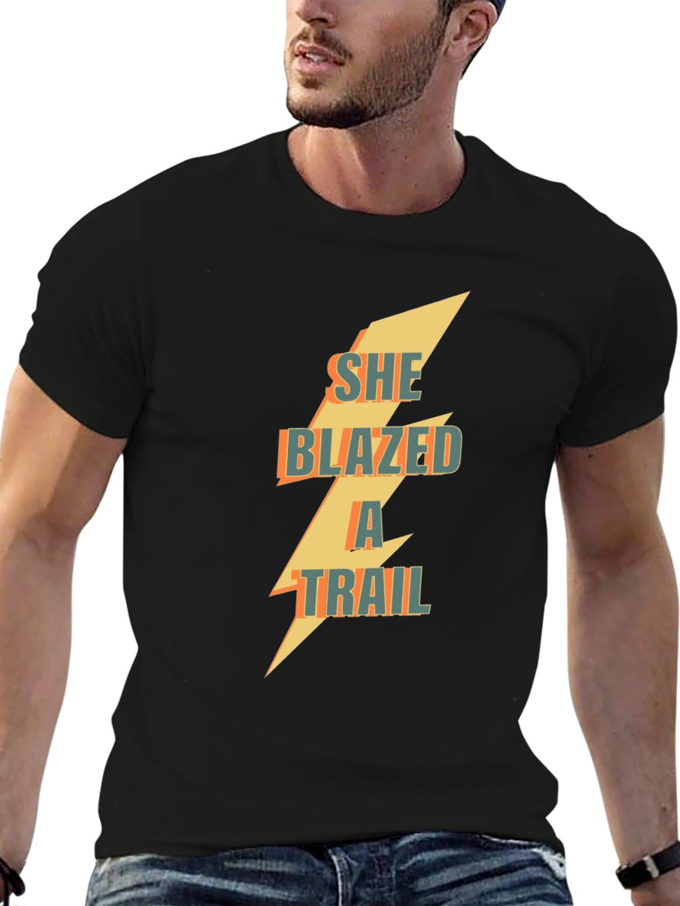 Black She Blazed a Trail Graphic Tee - Black Cotton view 6
