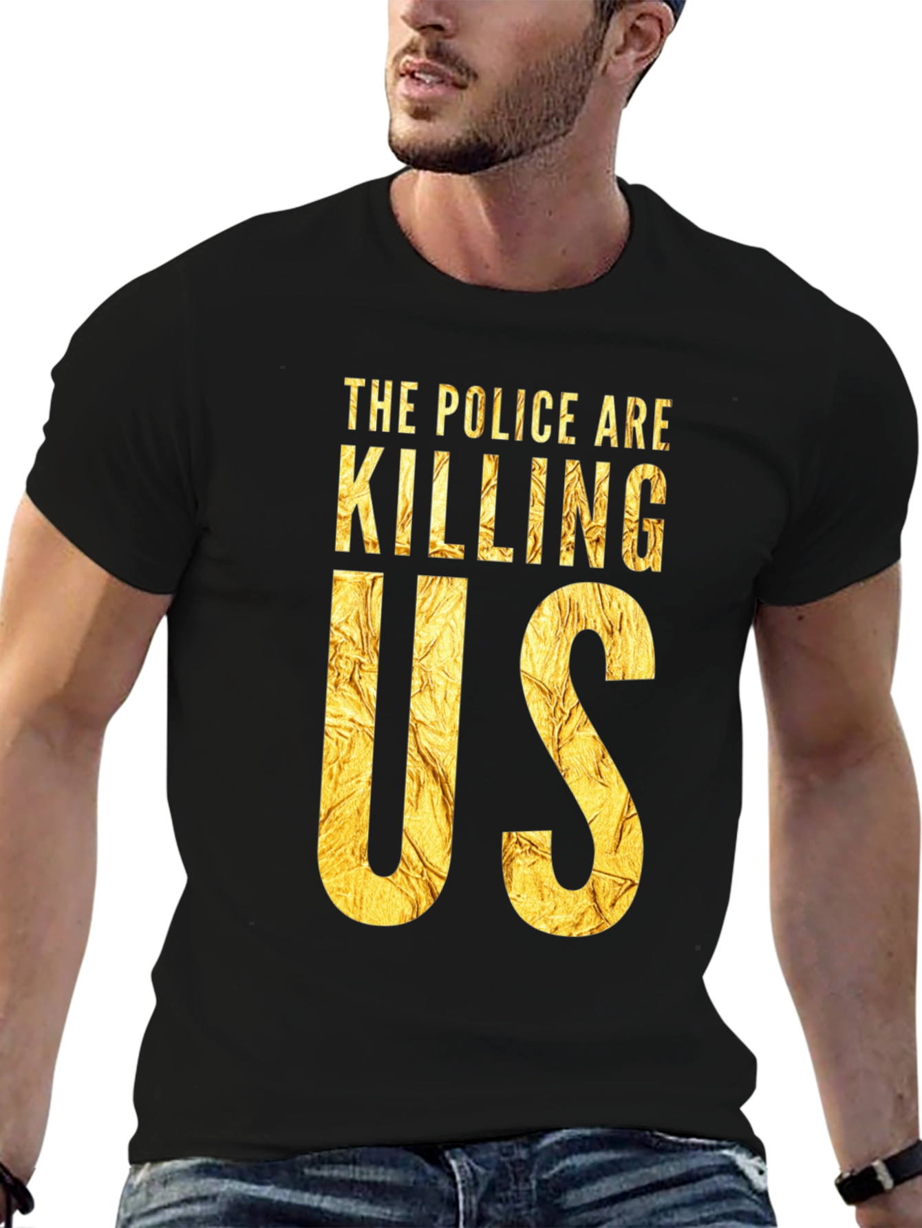 Black The Police Are Killing Us Black T-Shirt view 6