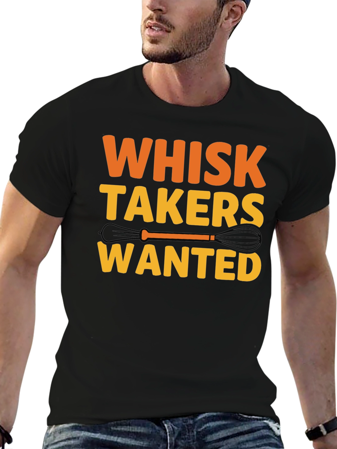 Black Whisk Takers Wanted Funny Baking T-Shirt view 6