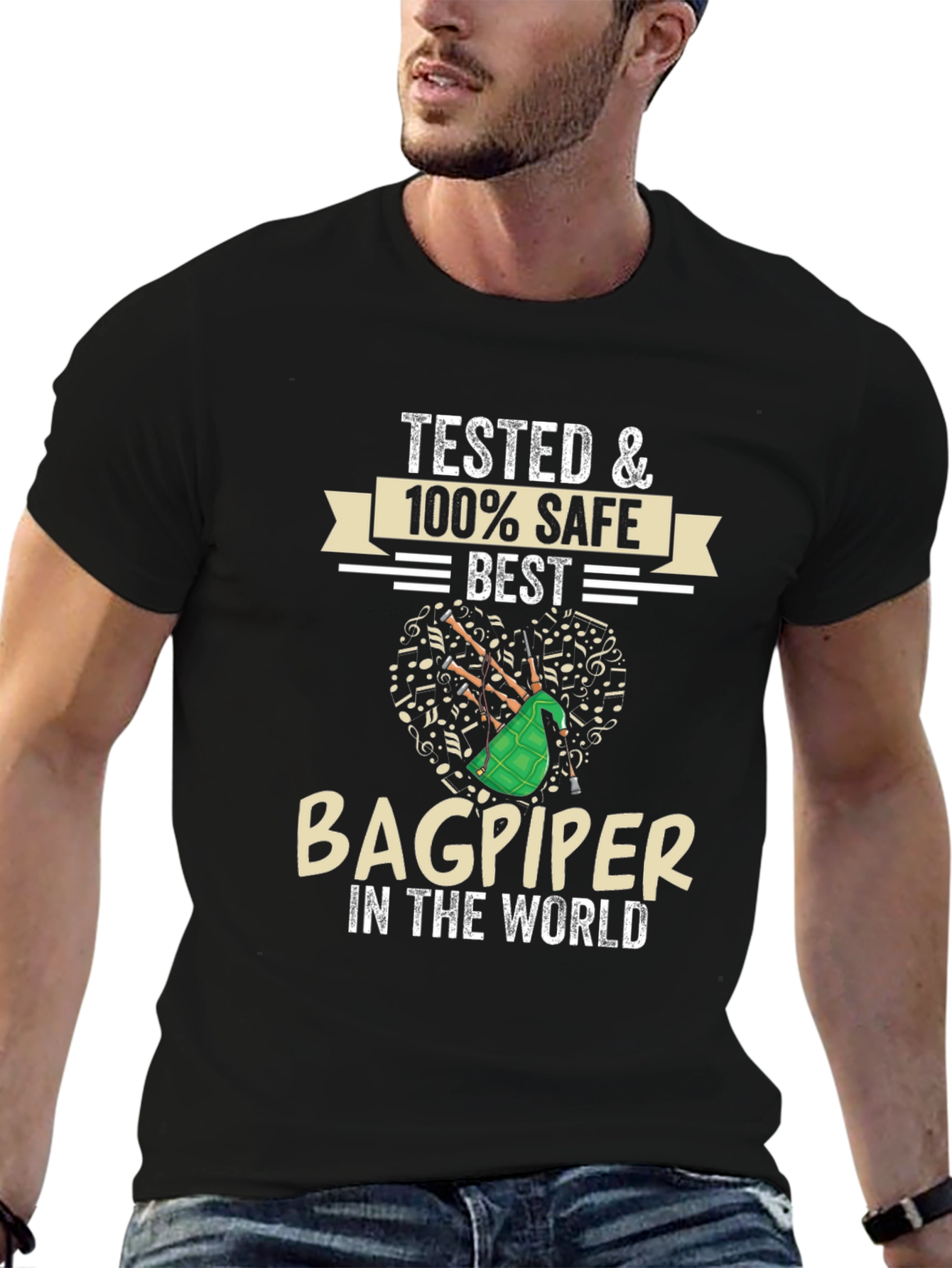 Black Best Bagpiper T-Shirt - Tested & 100% Safe, Music Lover Gift view 6
