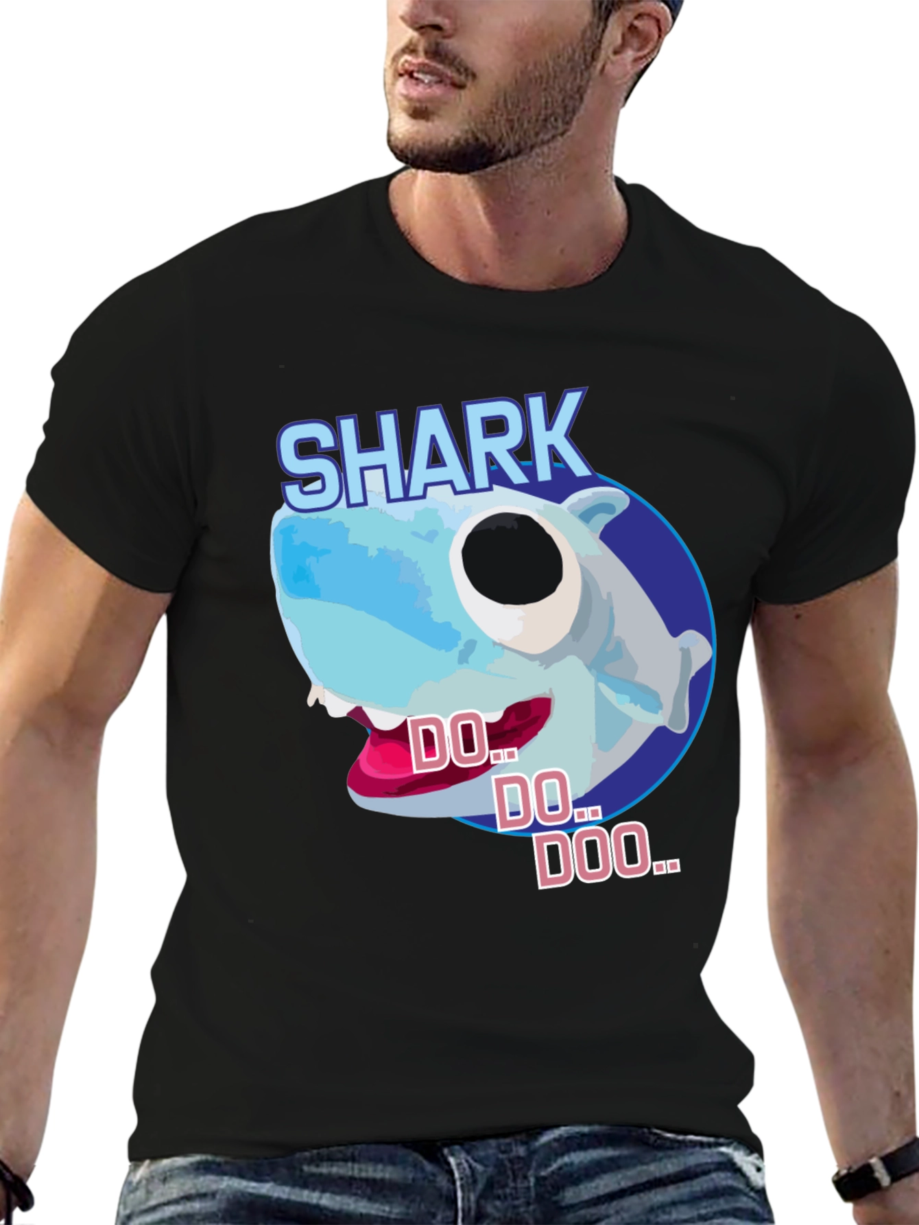 Black Baby Shark Doo Doo Doo Graphic Tee Shirt view 6