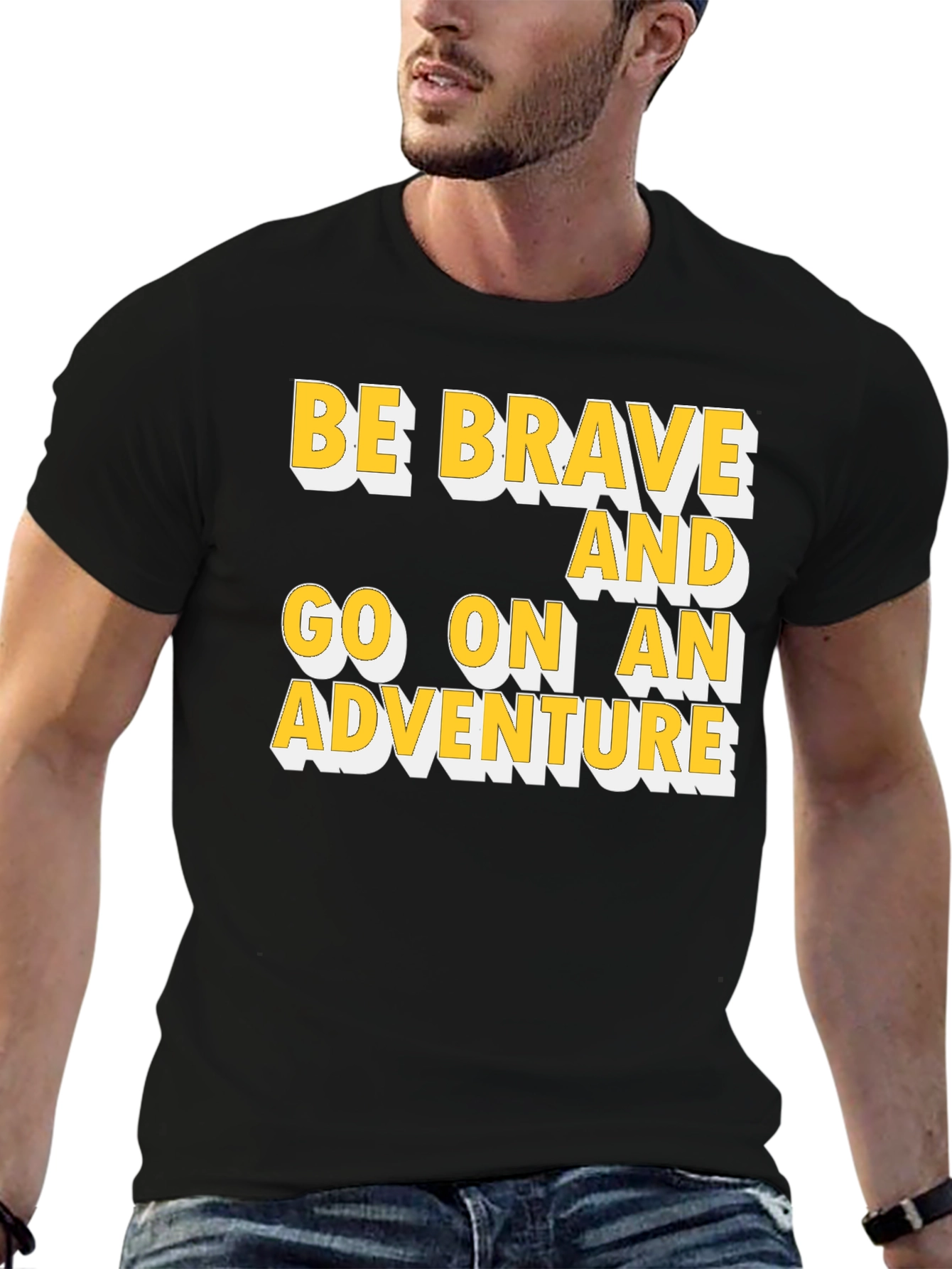 Black Be Brave Adventure Graphic Tee view 6