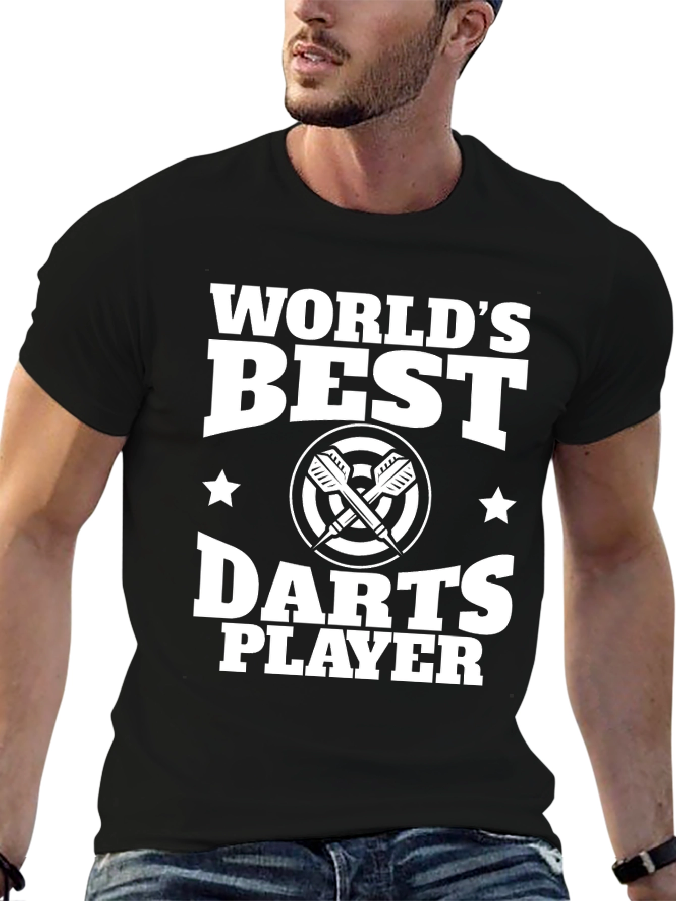 Black World's Best Darts Player Graphic T-Shirt view 6