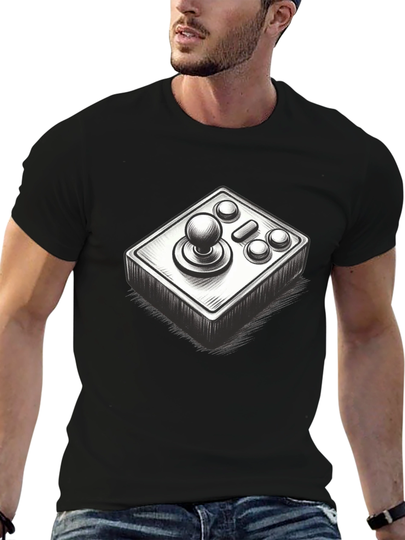 Black Retro Arcade Gamer T-Shirt view 6