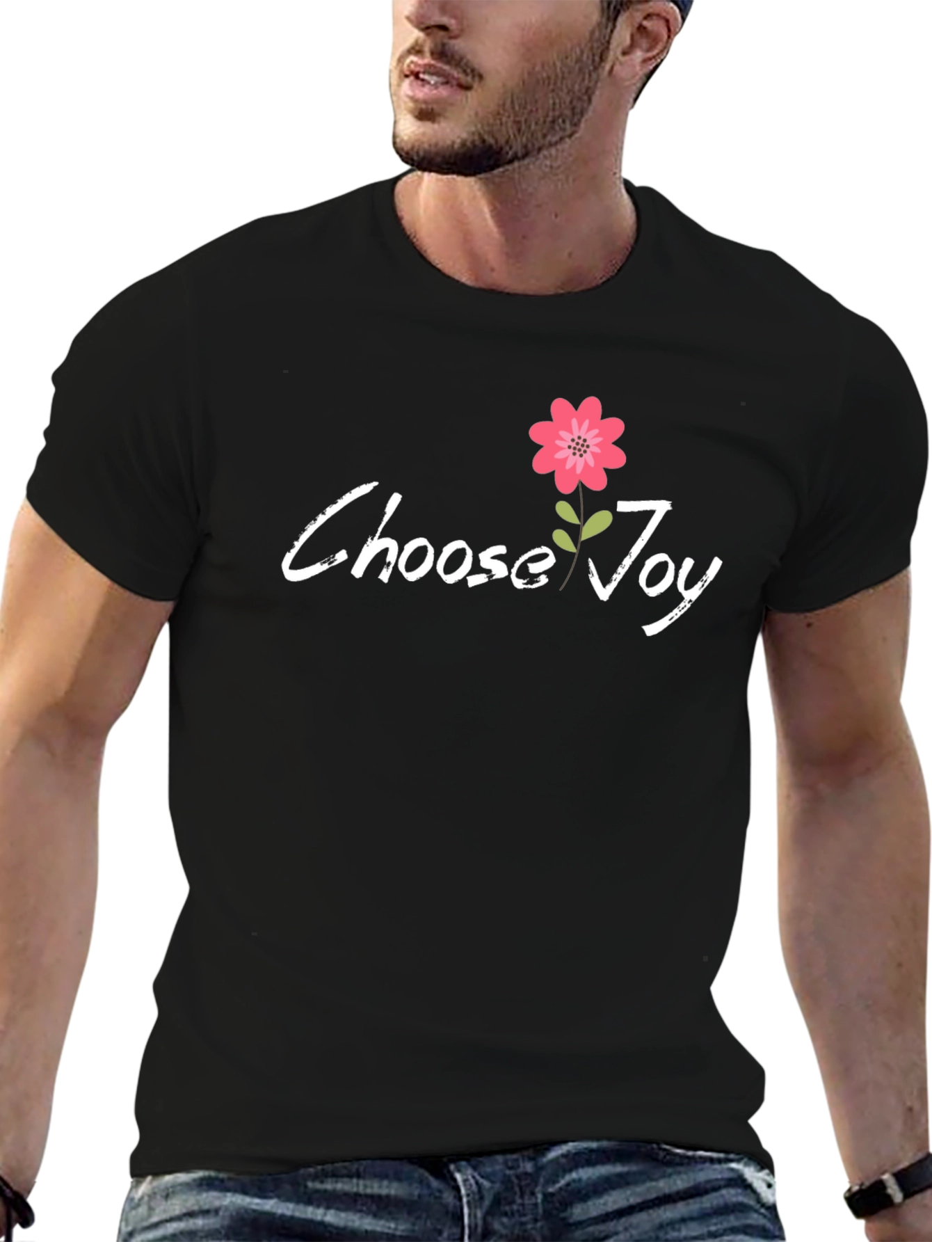 Black Choose Joy Graphic Tee - Black T-Shirt view 6